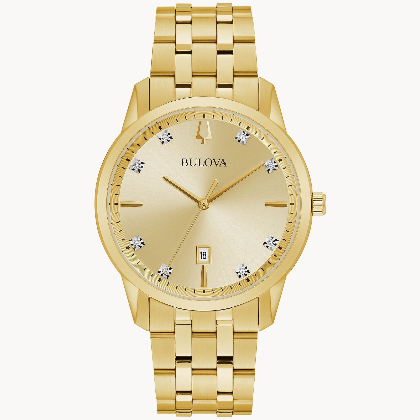 Bulova Men’s Sutton Date Indicator Quartz Gold Watch 40MM 97D123