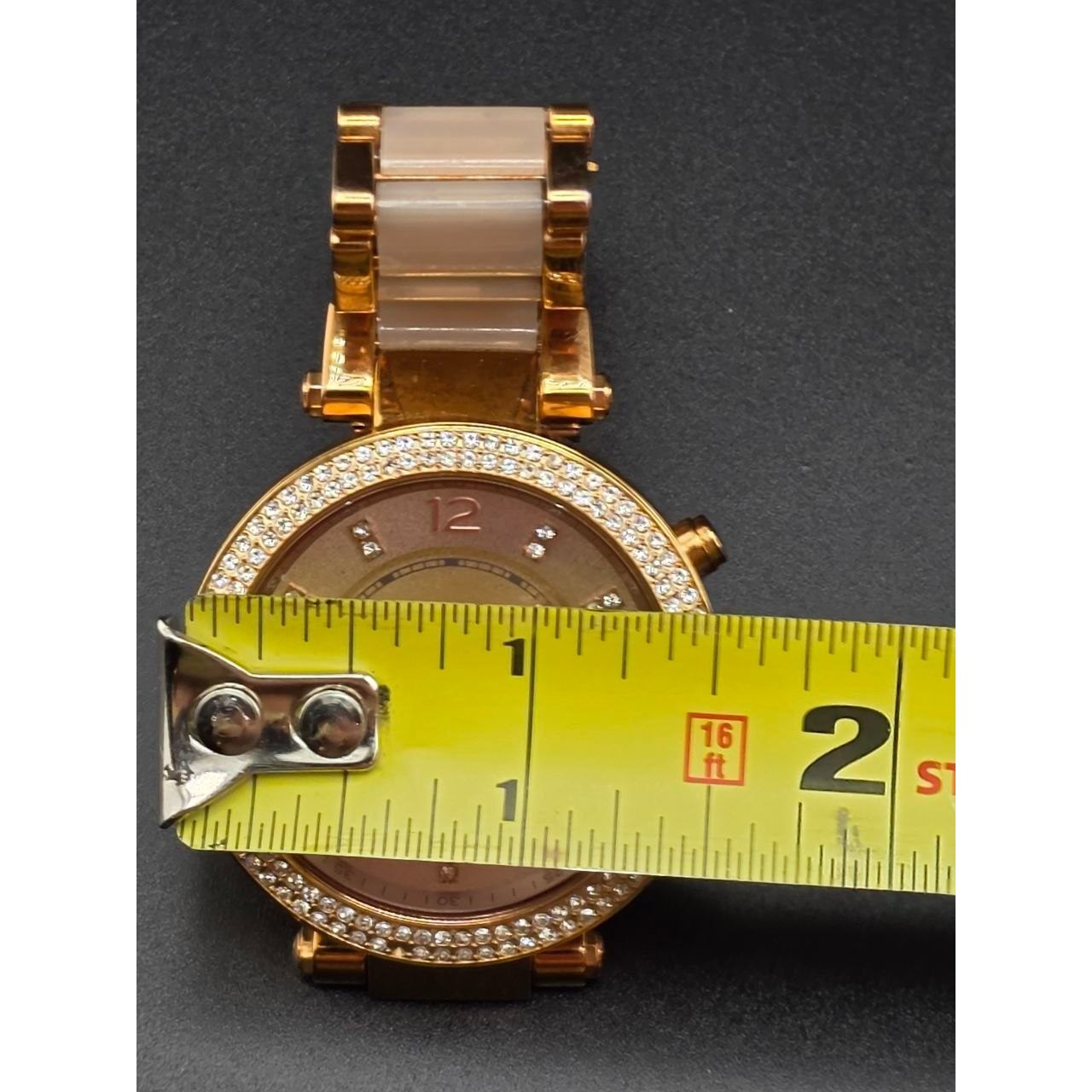 Michael Kors MK-5896 Parker Rose Gold Tone Blush Acetate Watch 051/012