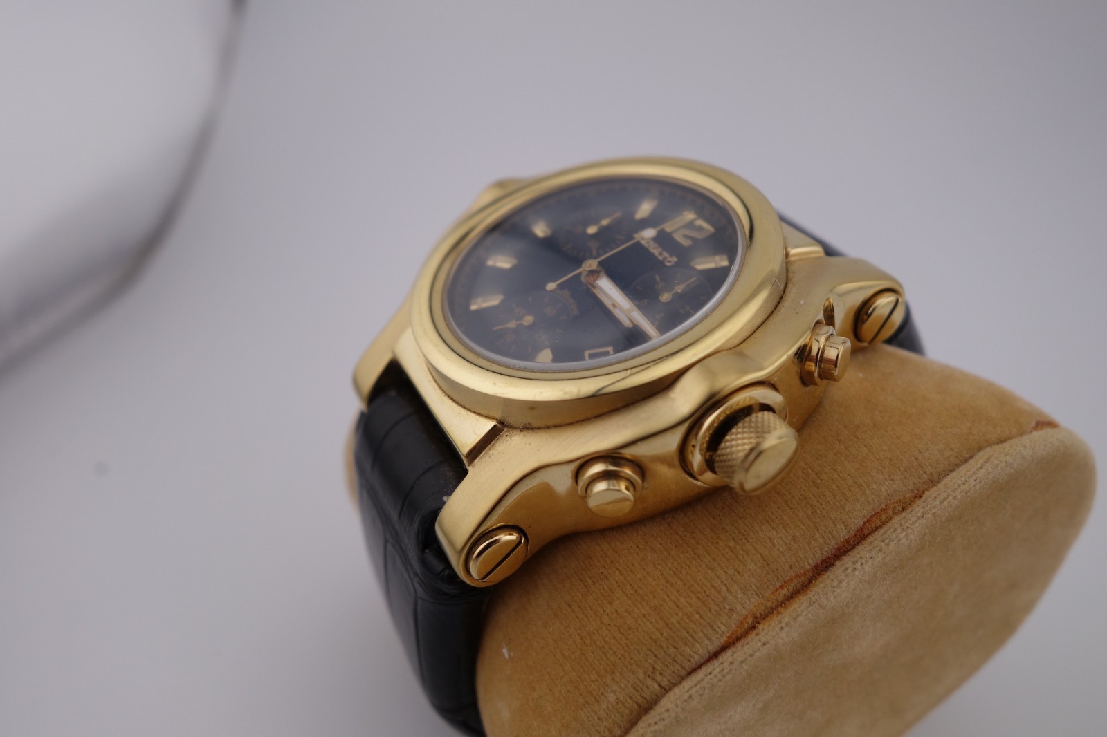 Renato CLASSIC BEAST, Swiss ETA Chrono Movement, Black Dial on Alligator Strap