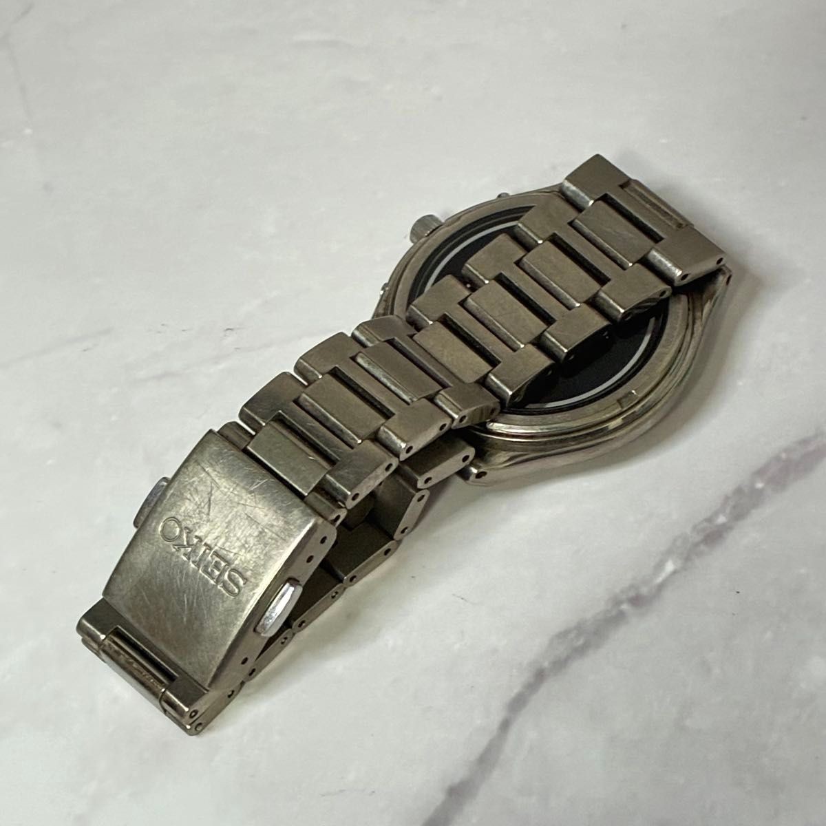 SEIKO Wristwatch 7B22 0AF0 Radio Solar Titanium Gold