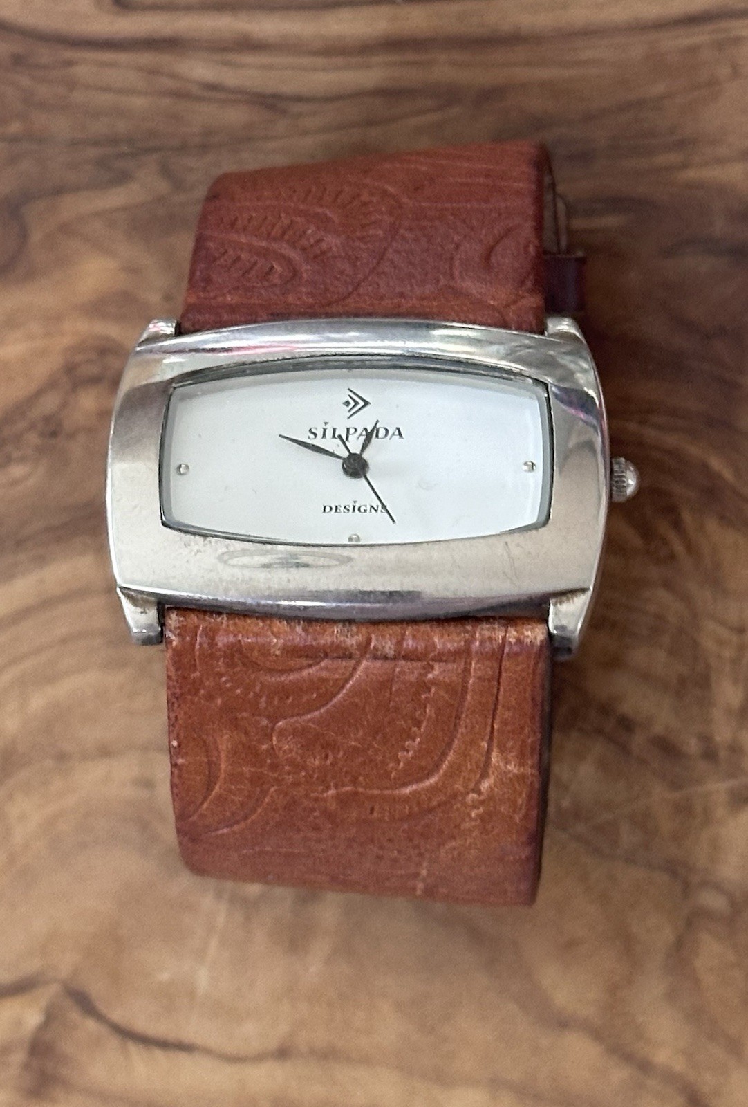 Silpada Retired LADIES BROWN LEATHER STRAP WATCH New Battery