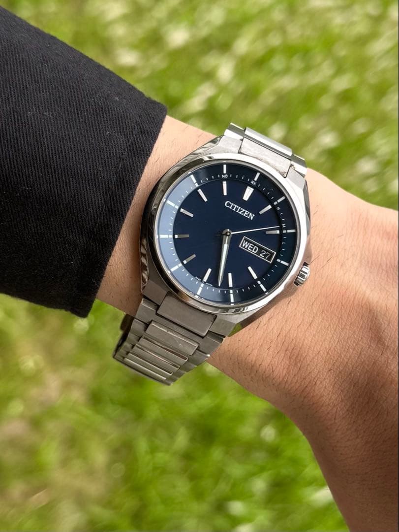 Citizen Attesa Eco-Drive Radio Titanium Blue Dial Watch