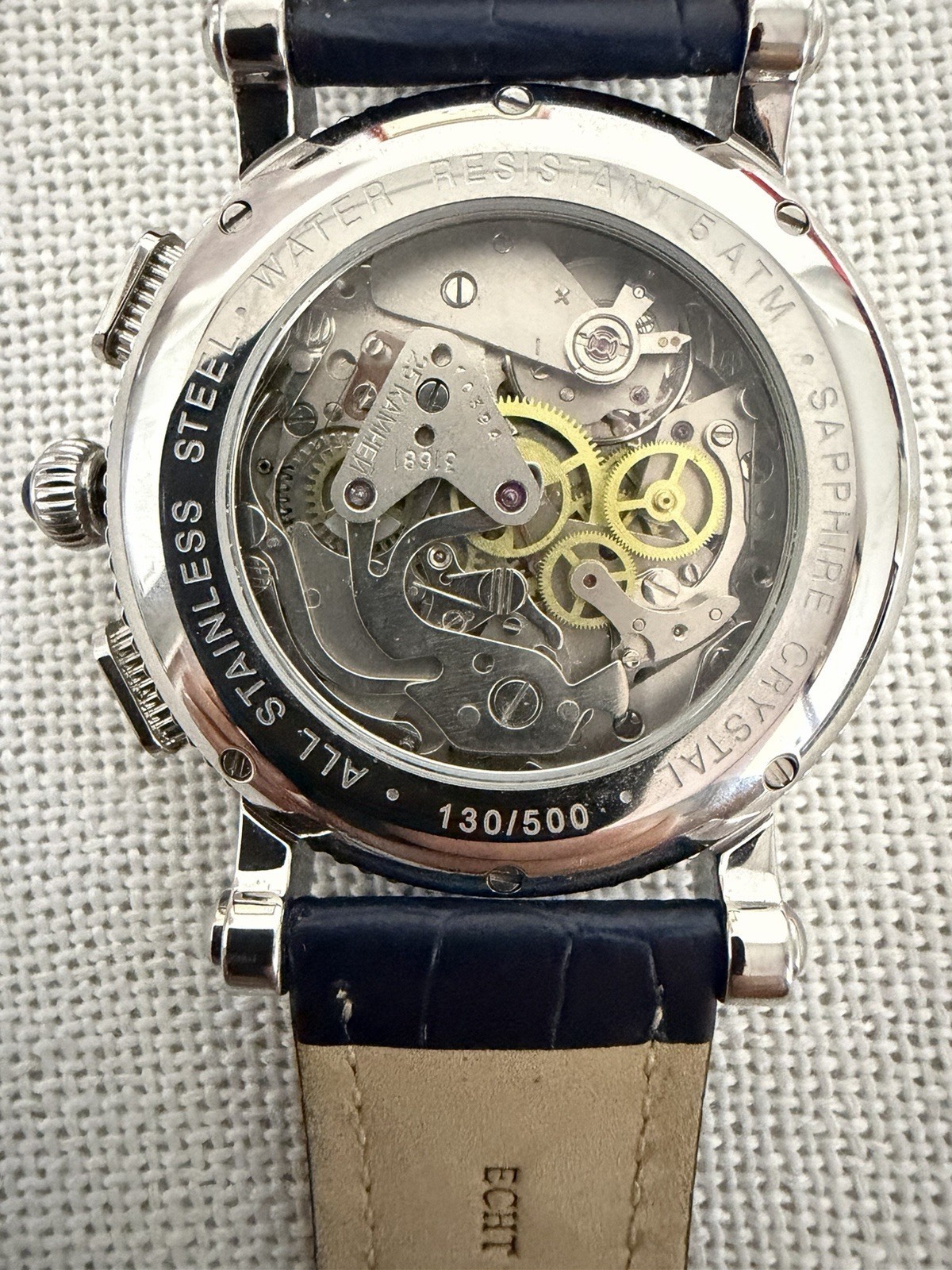 Poljot Moscow Classic 3133 Chronograph Watch Limited 130/500 Diamond Bezel Box