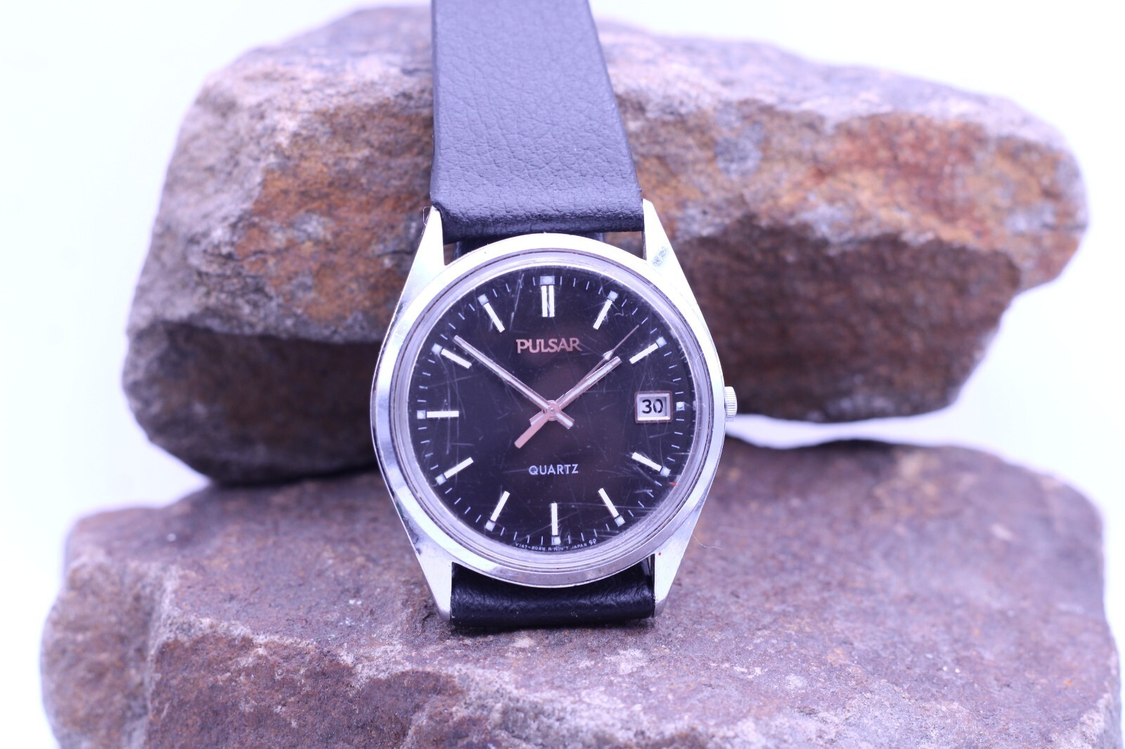 PULSAR QUARTZ MEN’S WRIST WATCH 35.5mm 20.7mm LUG Y147-8050 NEW BATTERY RUNS(FG)