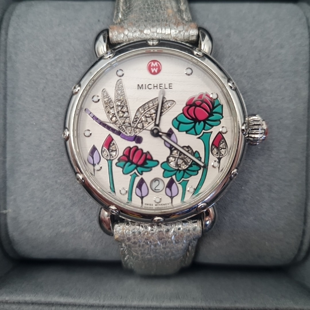 Michele DIAMOND DRAGONFLY Garden Party watch limited edition #215/750 MW05D01A49