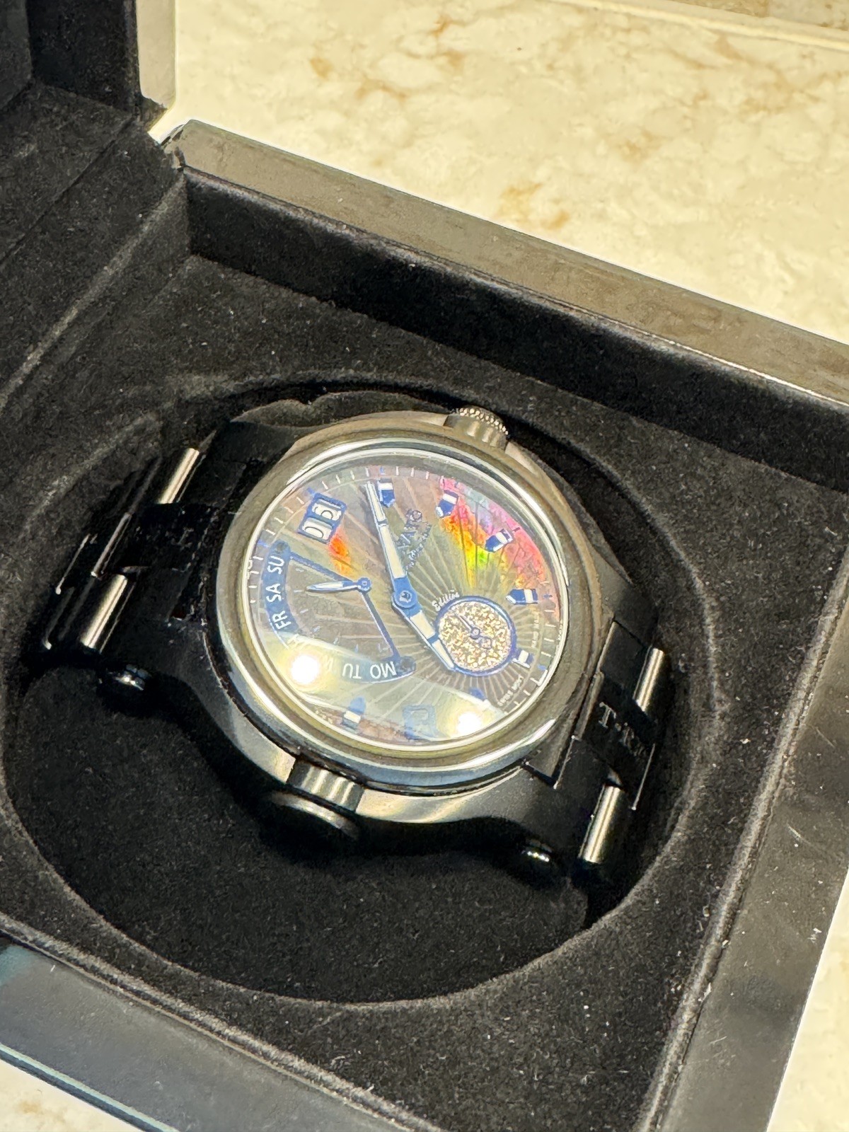 Renato T-Rex Watch Gunmetal Grey with Mother of Pearl Face And Diamonds
