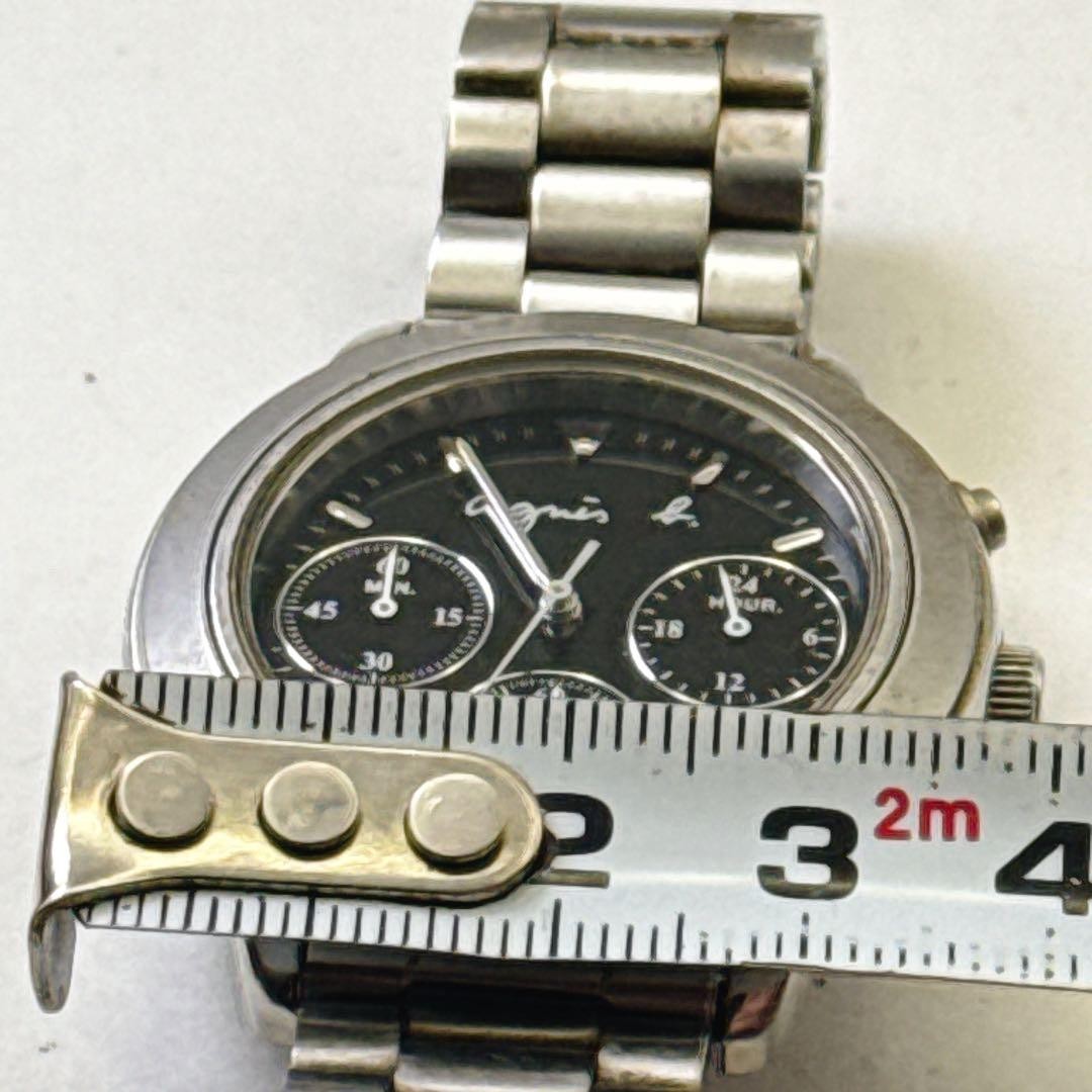 Agnes b. V654-6100 Quartz Analog Men Black Dial Chronograph Wristwatch