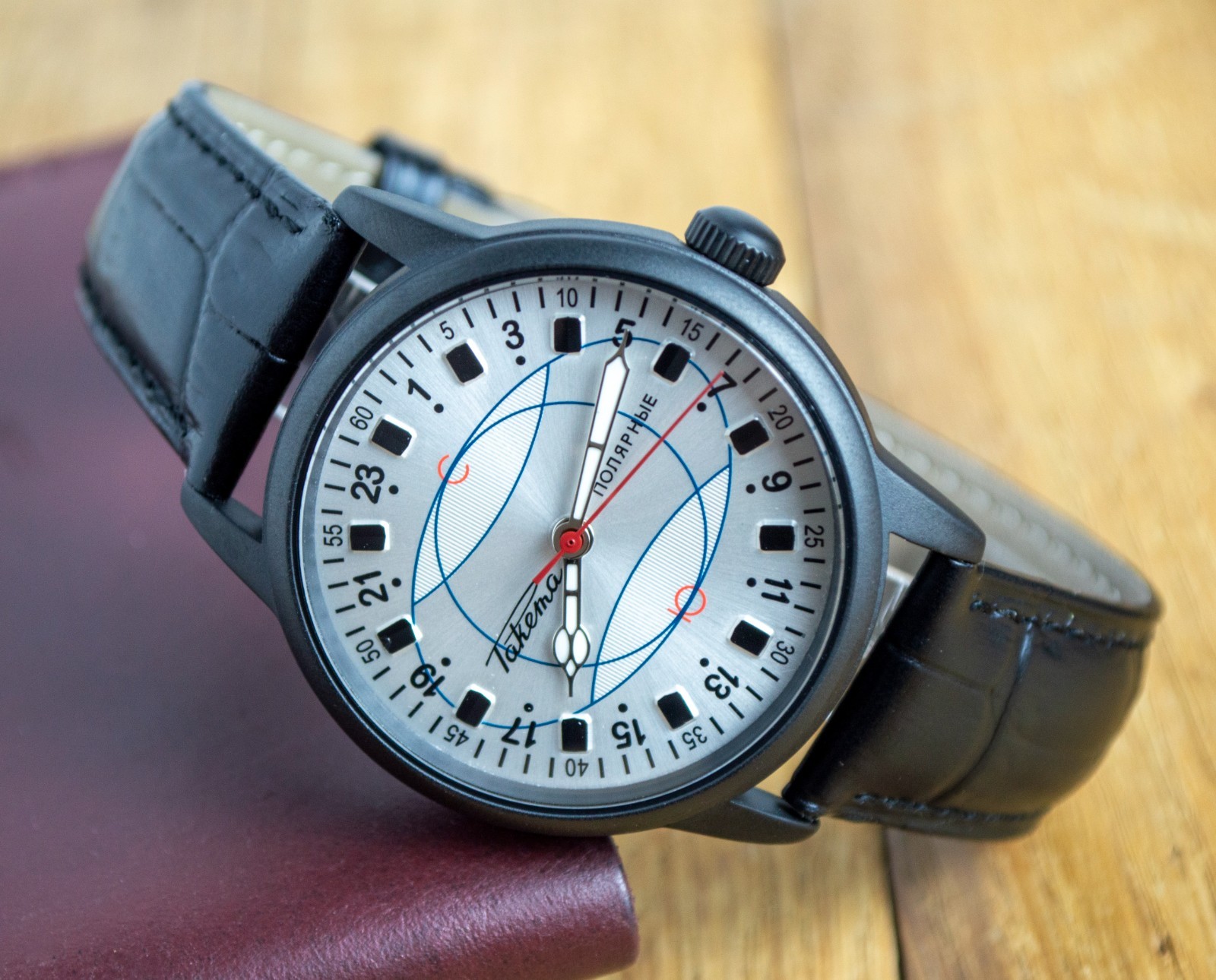 Automatic Raketa Polar Mens Watch 24 Hours Vintage Petrodvorets Gift For Men