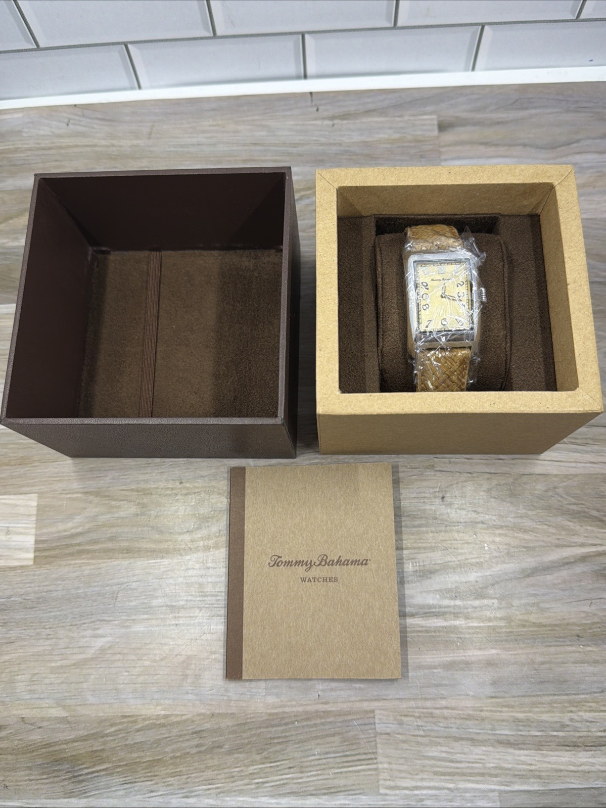 LUXURY TOMMY BAHAMA STERLING SILVER .925 Swiss Made Mens Tank Watch TB1026 Boxed