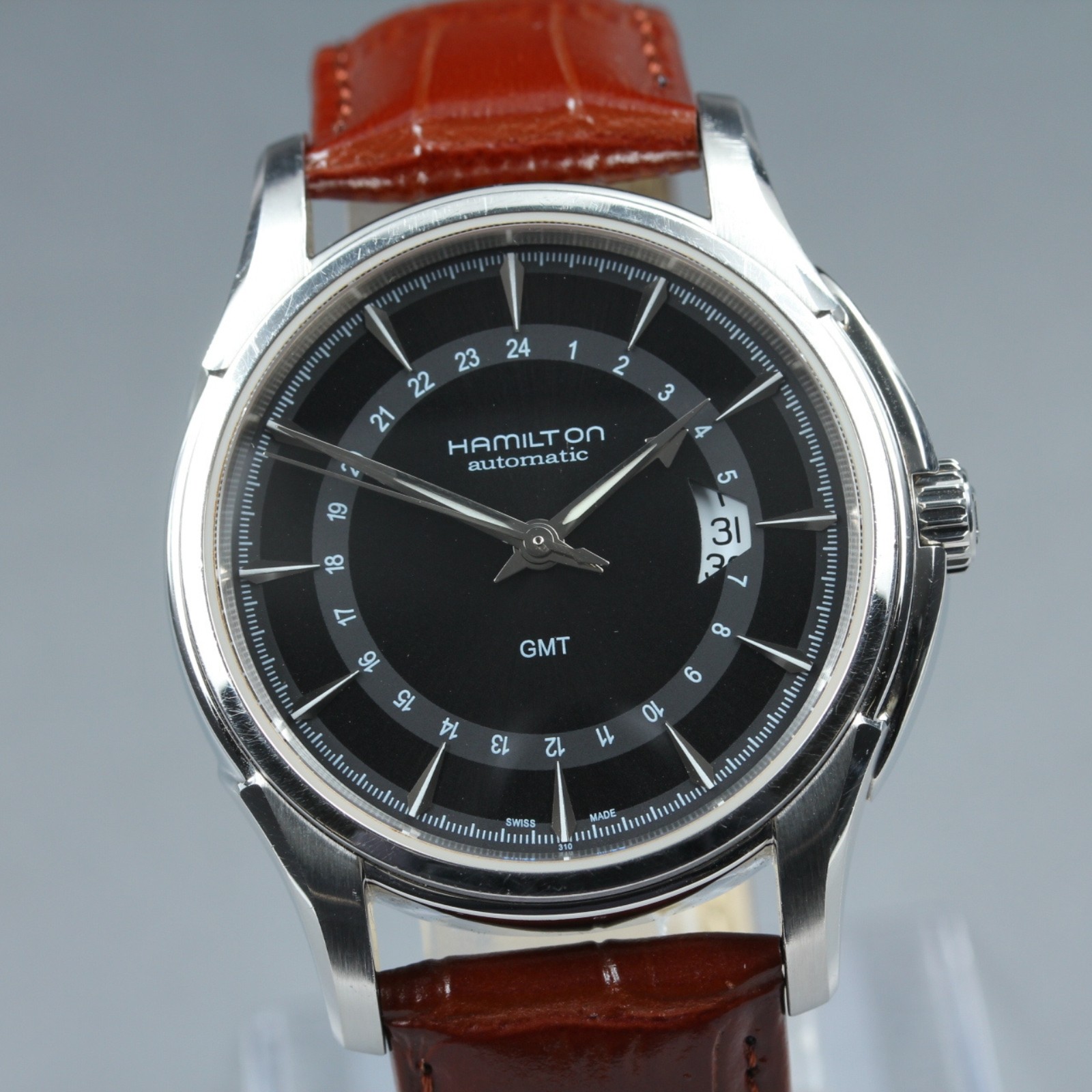 Hamilton Jazzmaster Traveler GMT Automatic Black Dial Men’s Watch 42mm JAPAN
