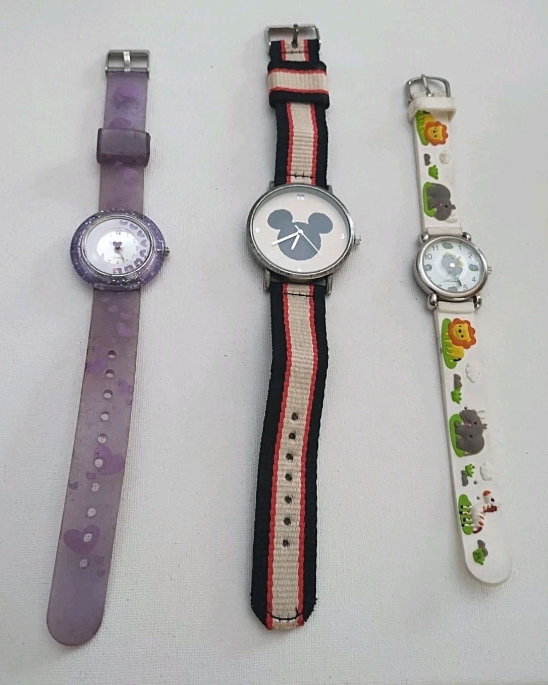 Watches Lot Of Three/Mickey/Animals/Hearts/Geneva/Disney Watch Group/Unmarked