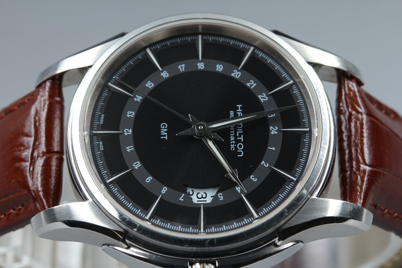Hamilton Jazzmaster Traveler GMT Automatic Black Dial Men’s Watch 42mm JAPAN