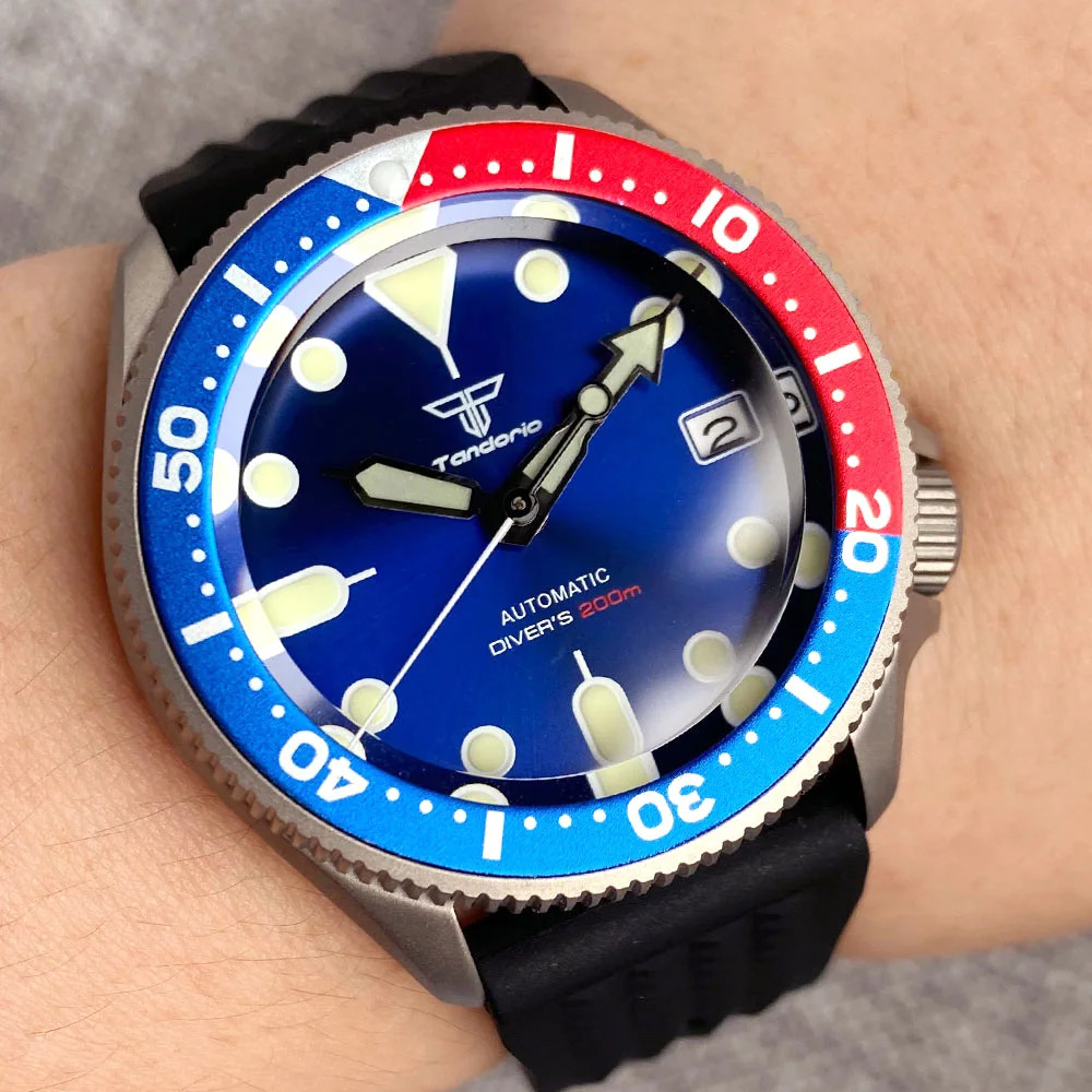 Tandorio New 20ATM 37mm SKX Style Diver Titanium Automatic Watch Sapphire Glass