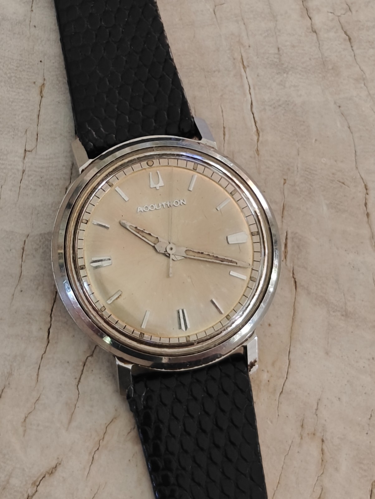 BULOVA 1968 ACCUTRON 214 Backset, ALL Stainless Steel, new Batt. Keeps XLNT time