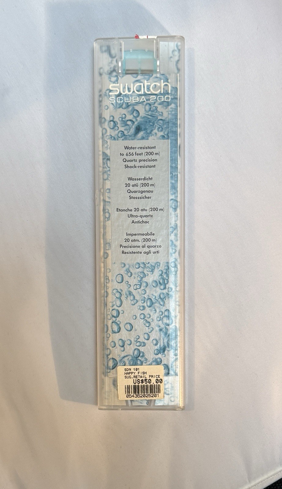 SWATCH WATCH Happy Fish Scuba SDN101 1991 New w/ Box and Papers (visible coil)