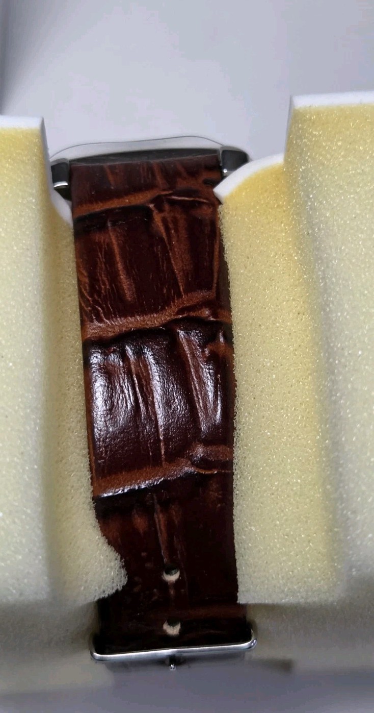 Rare NEW Skagen Ultra Slim Square Watch 182LSLW Brown Leather Date Dial Box…
