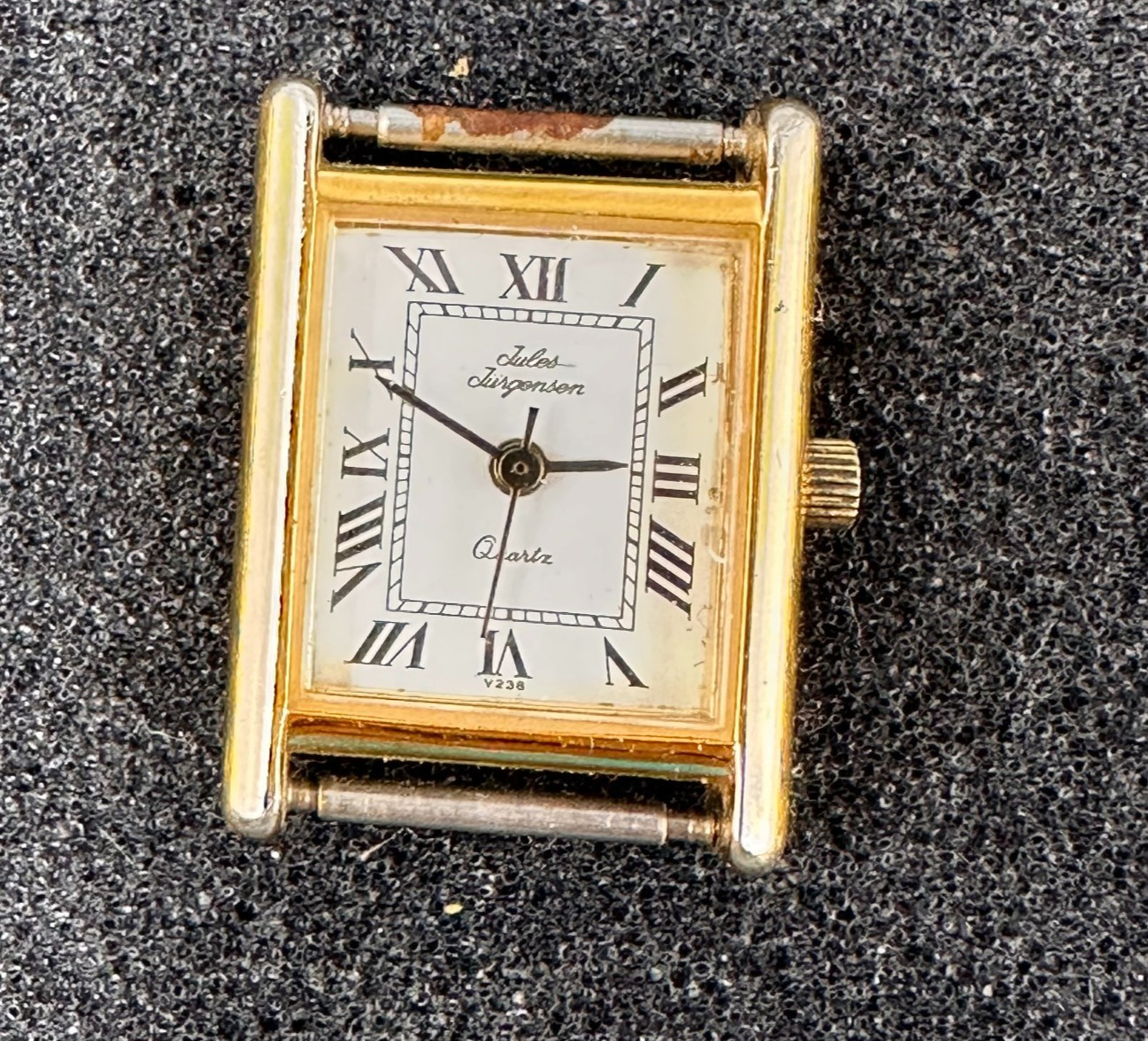 Vintage Jules Jurgensen Womens Watch Case NO BAND Gold Tone New Battery