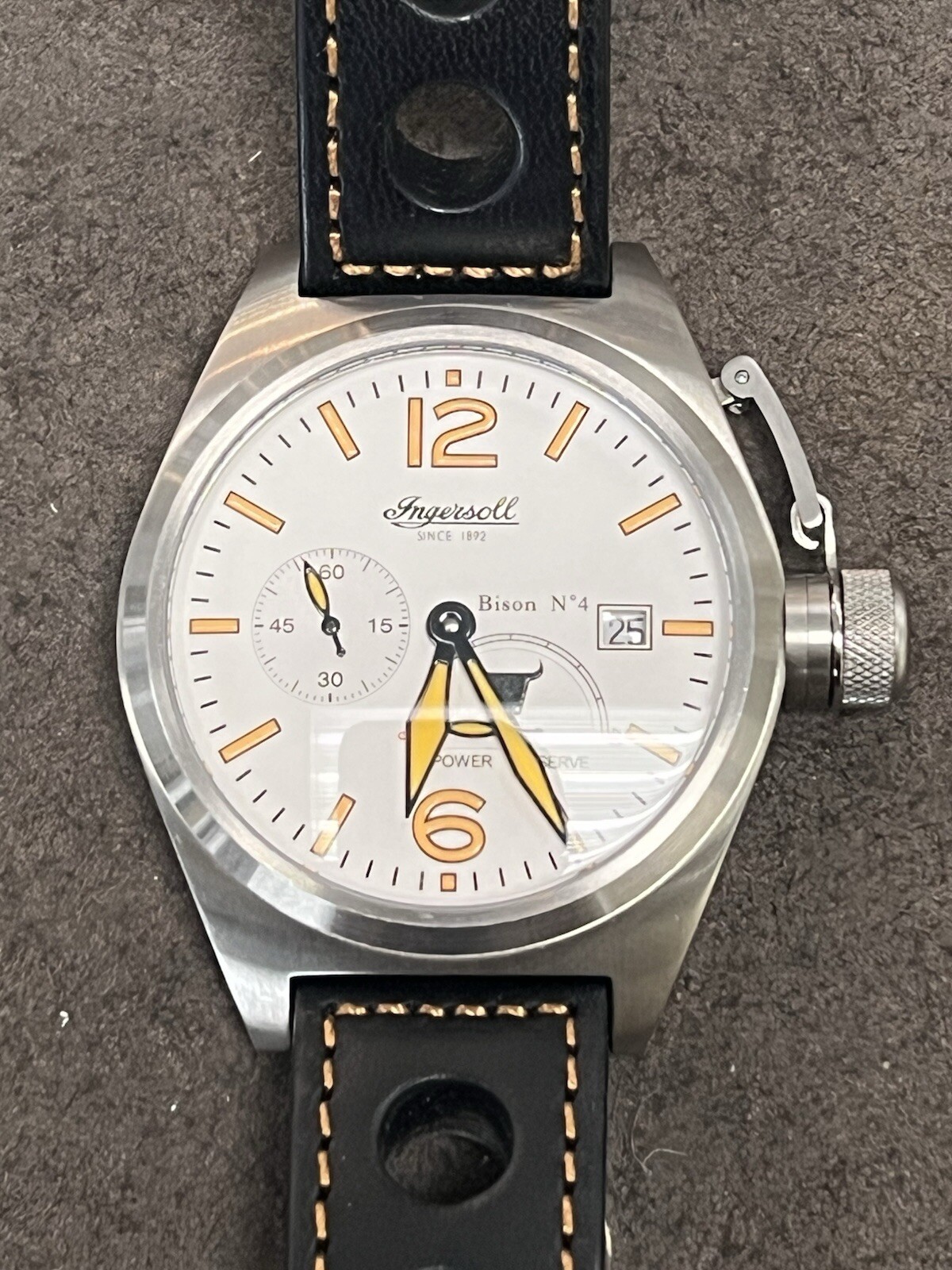 INGERSOLL 1892 Bison No.4 IN1605 Calibre 721 White & Orange Dial Men’s Watch