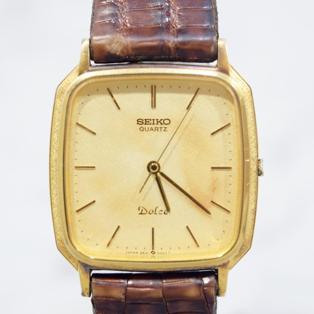 New Battery Vintage SEIKO Dolce 9531-5000 Gold Quartz Men’s Watch JAPAN JDM