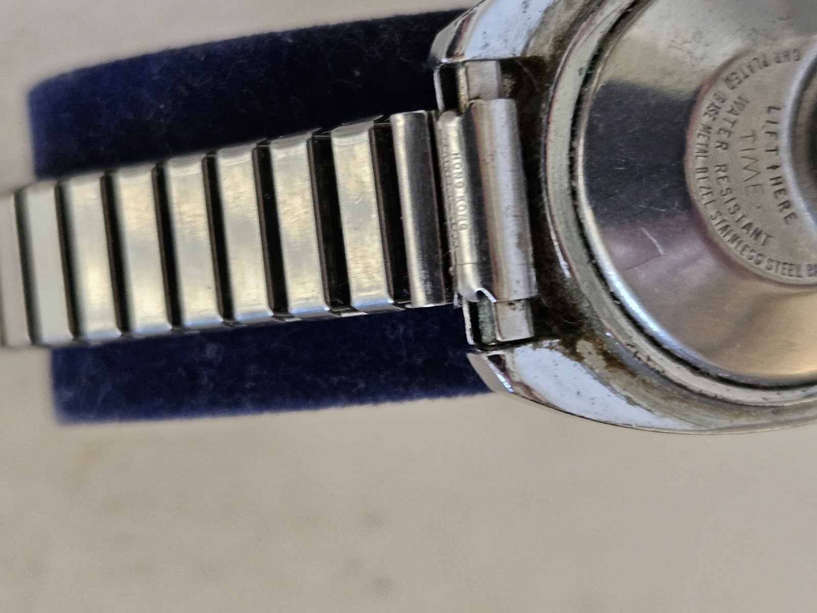 Vintage 1970s Timex Electra Diver-Style Watch Blue/Green Omni Rotating Bezel NR