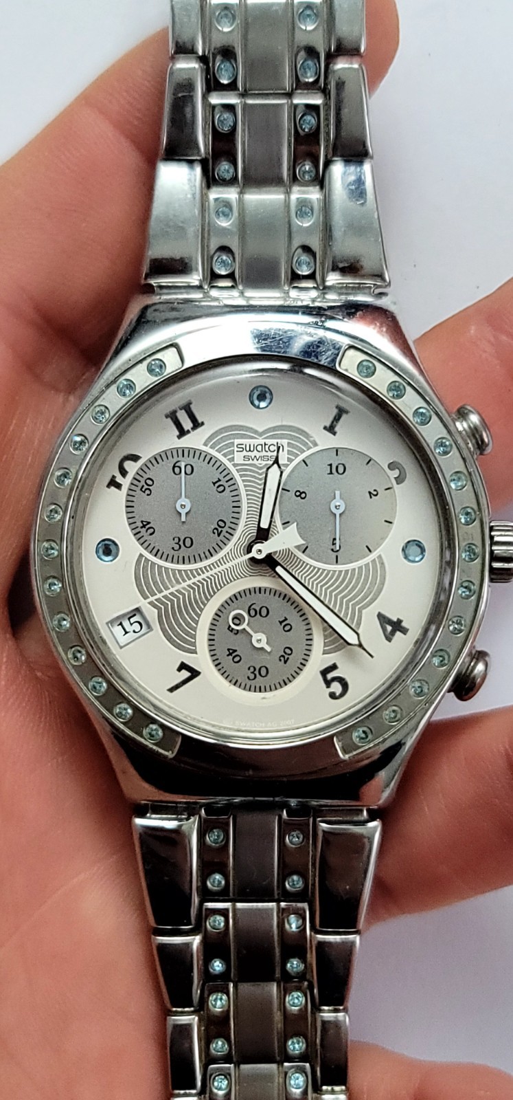 Swatch Watch Pastel Wings YCS497G Irony Chrono Armbanduhr montre à bracelet