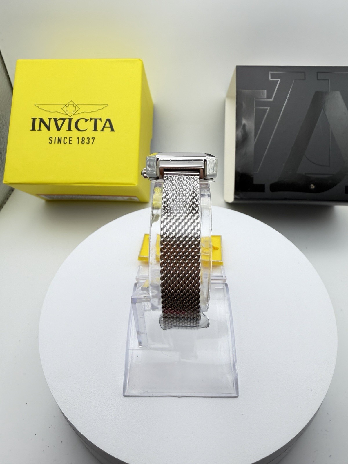 48150-Invicta Women’s Rectangle Silver Dial Stainless Steel Mesh Bracelet.21mm