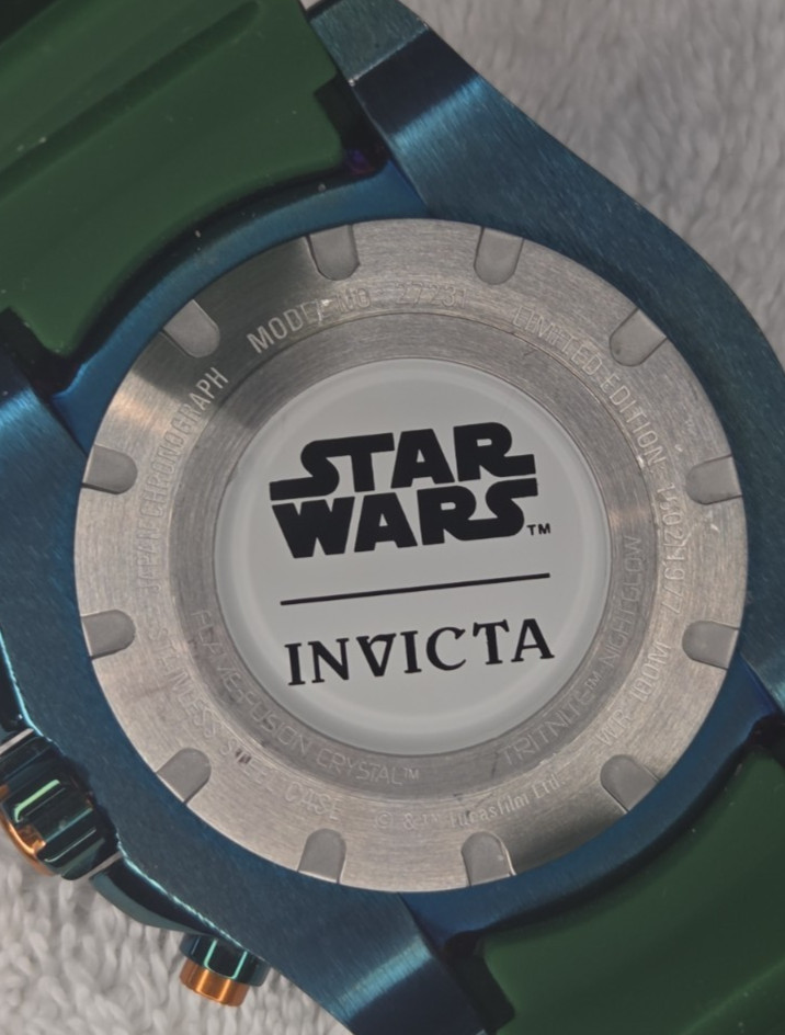 Invicta Boba Fett Star Wars 56 mm *LIMITED EDITION* Swiss Z60 Quarts Watch 27231