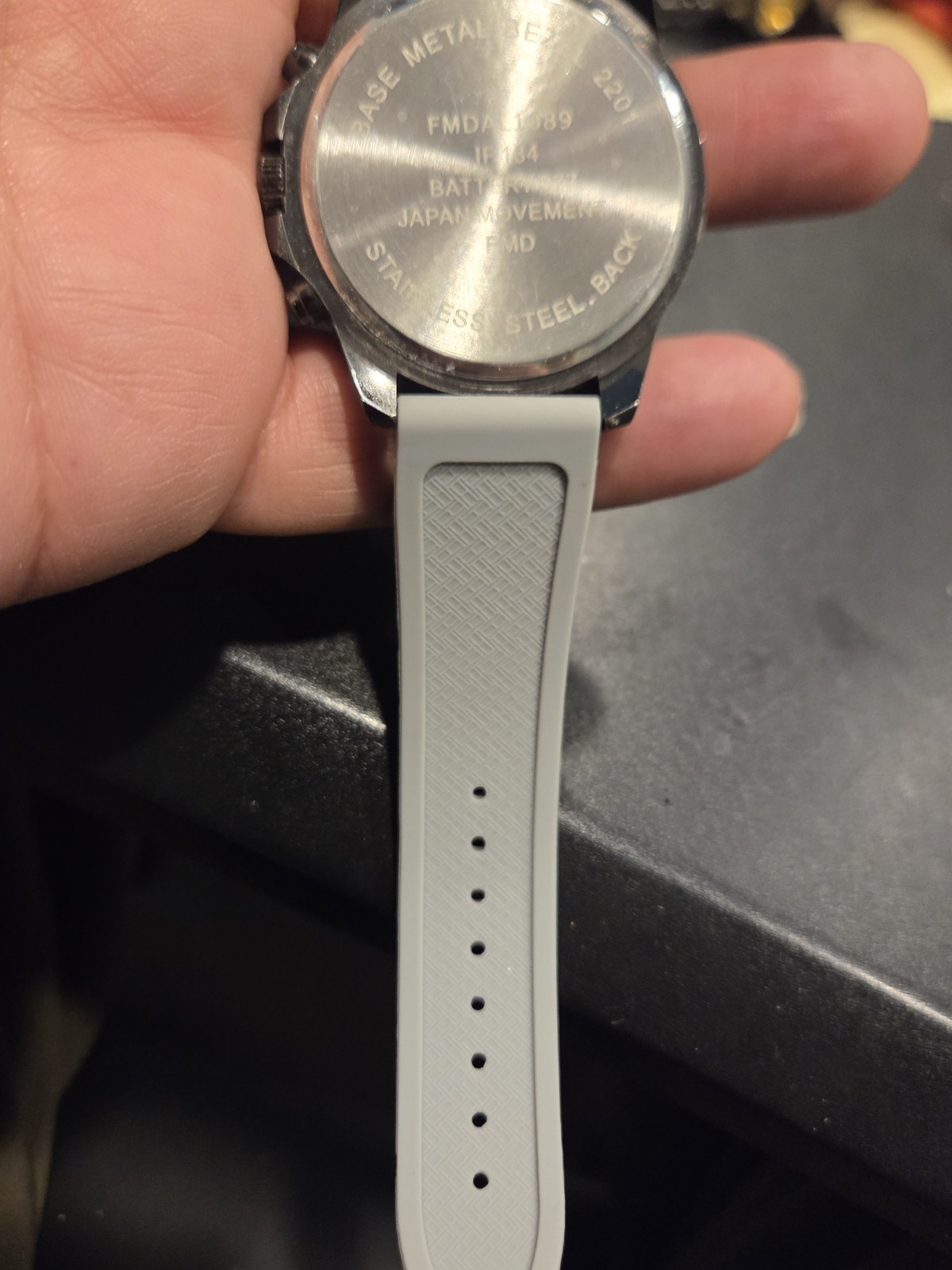 FMD Mens Chronograph Style Watch FMD Gray New Battery EUC C74