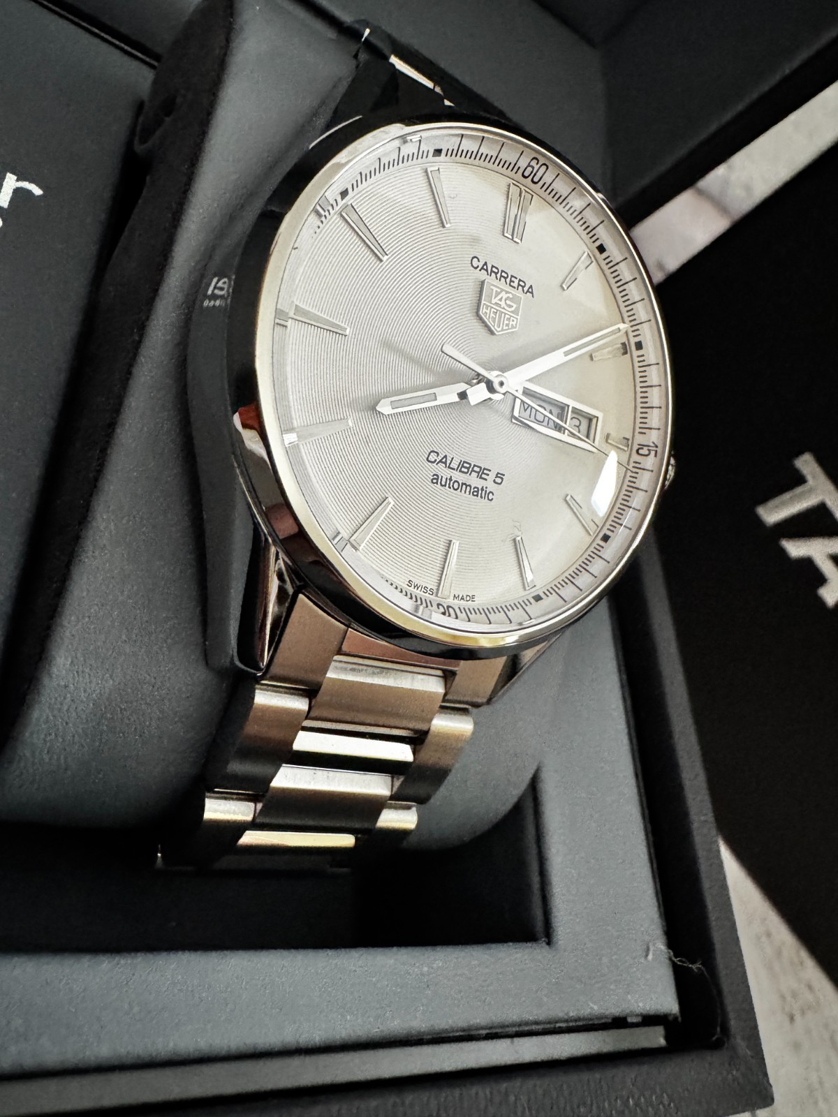 TAG HEUER Carrera Caliber 5 Automatic 41 mm Mens Watch WAR201B.BA0723 White Dial