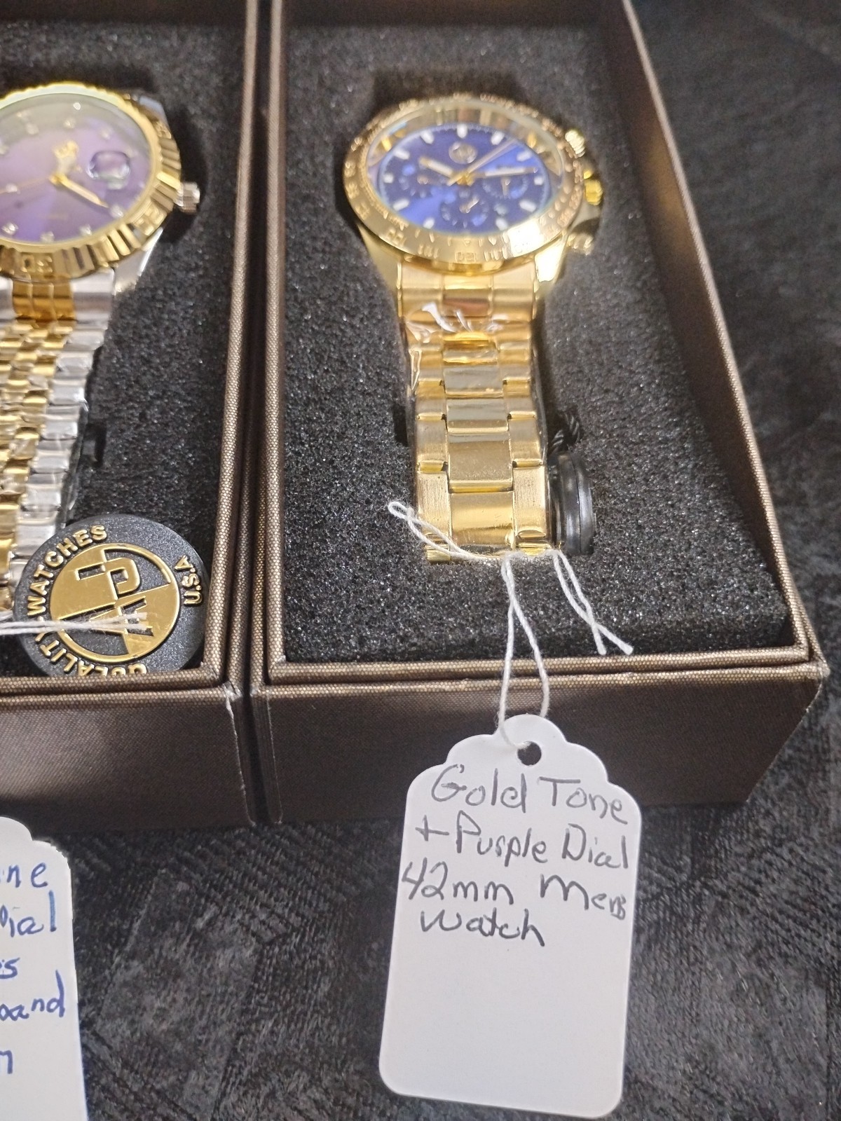 New Three (3) AJ Quality Watches Show 1 Green,1 Purple, 1 Blue Face Free Shippi
