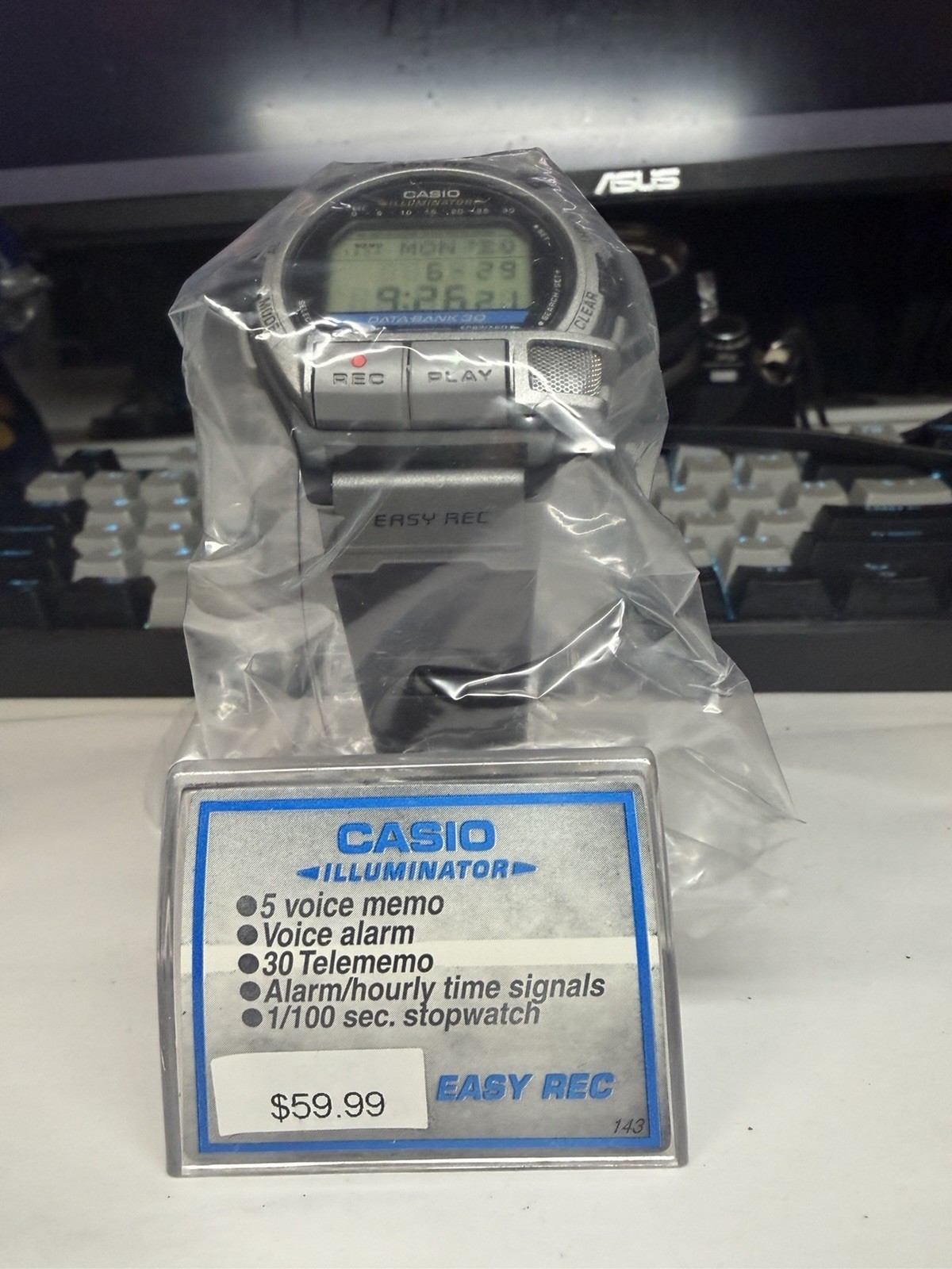 Vintage Casio DB-V30 Easy Rec Data Bank 30 Voice Recorder Watch NOS New Box Set