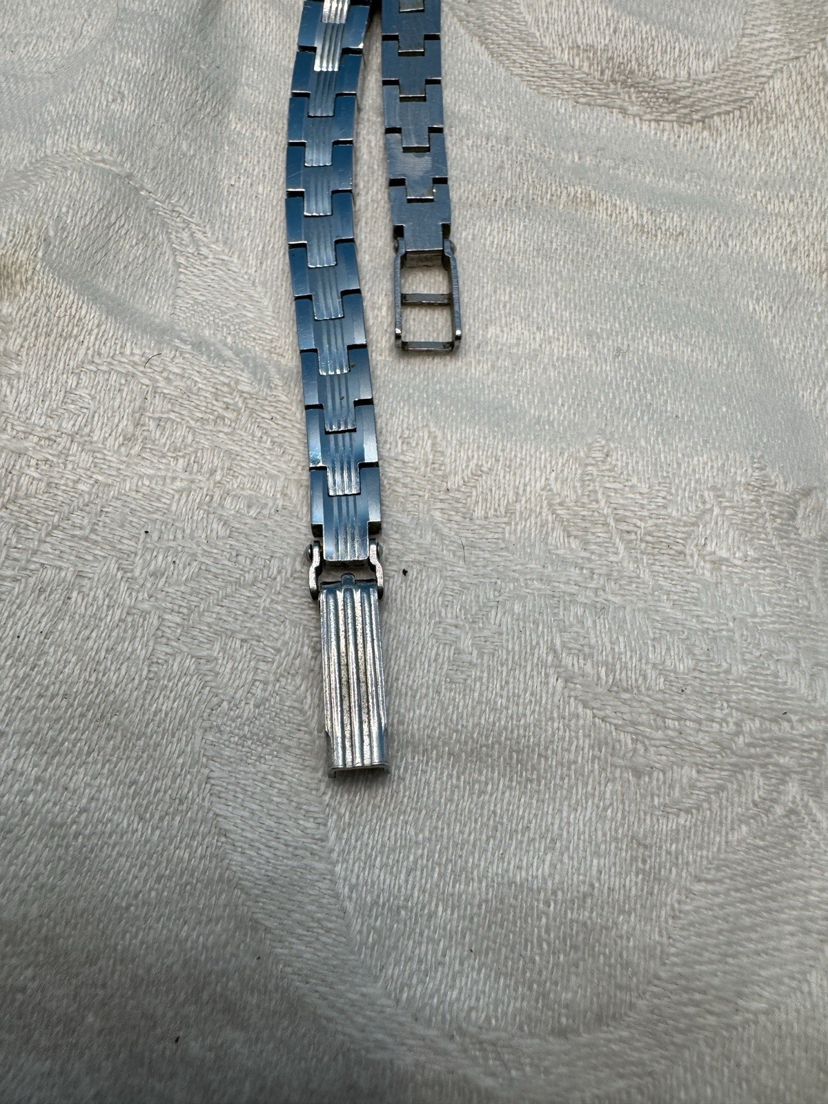 Vintage Soviet Slava Watch, 17 Jewels, Chrome-plated Case & Band, Not working