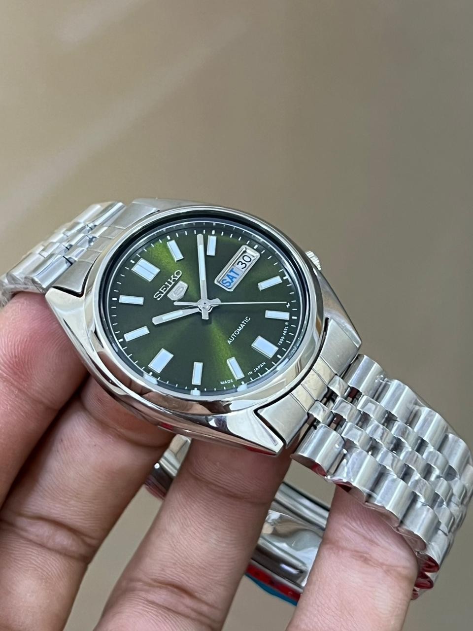 Seiko 5 Automatic Military Green Dial Mens Watch Japan Made 7009