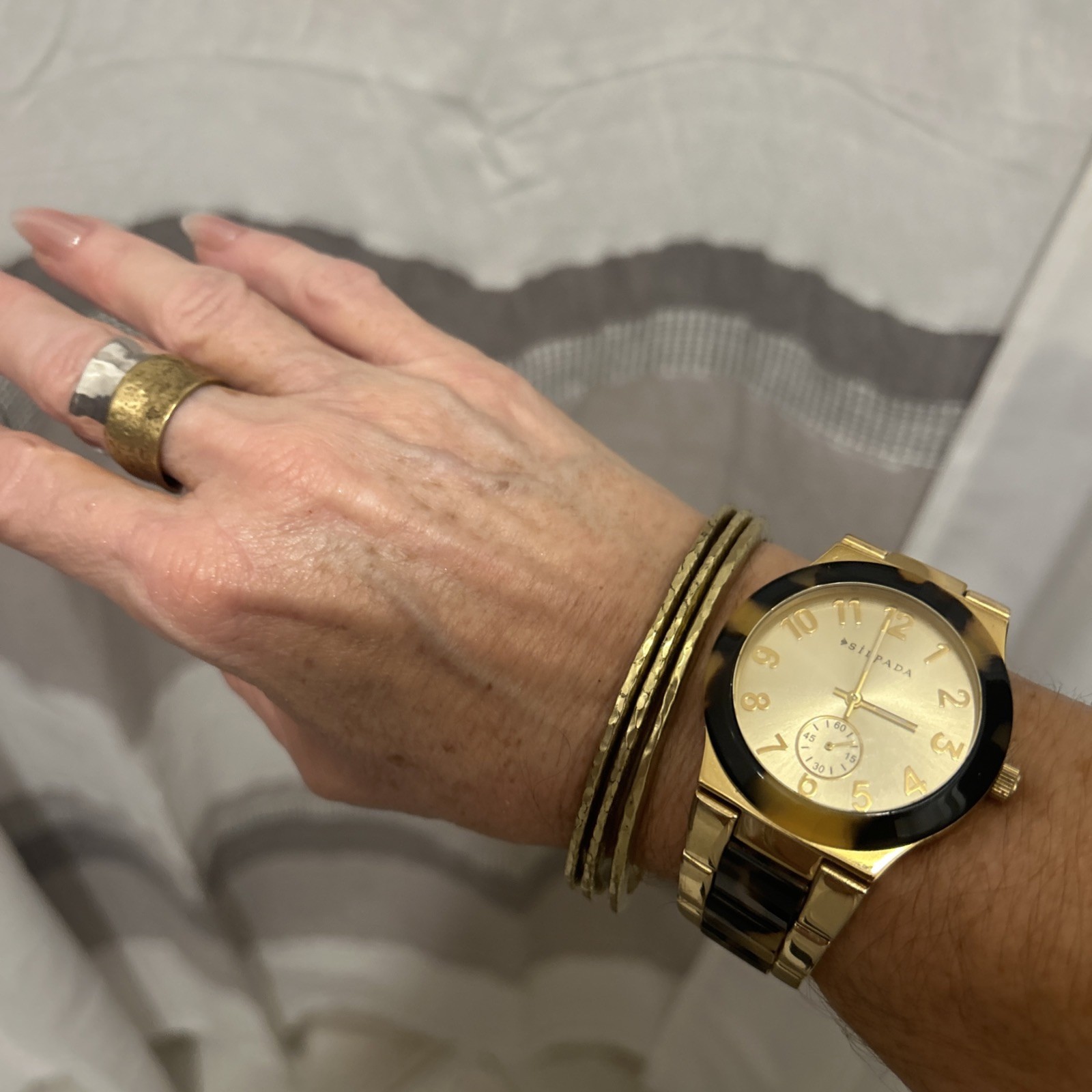 Silpada Tortoise Watch and Silpada 3 Brass Bangle Bracelets – Never Worn