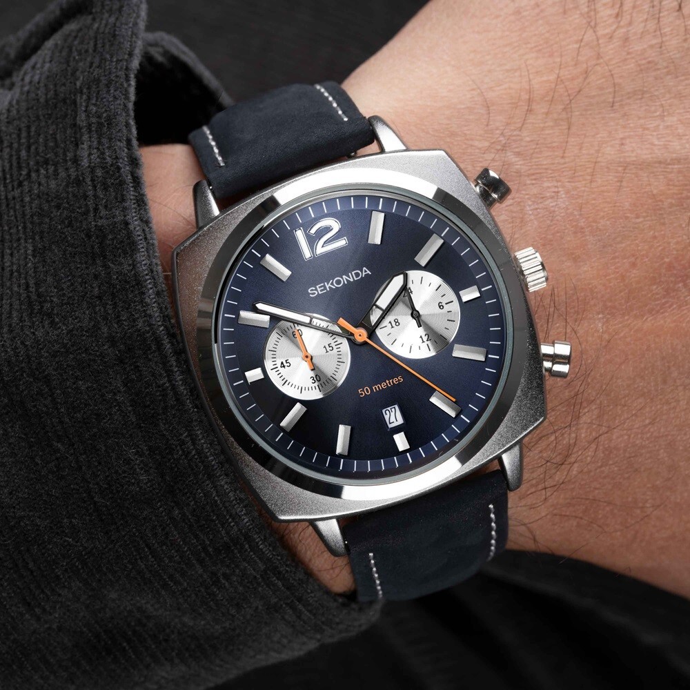 Sekonda Airborne Mens Watch 30027 Chronograph Blue Dial – RRP £89.99