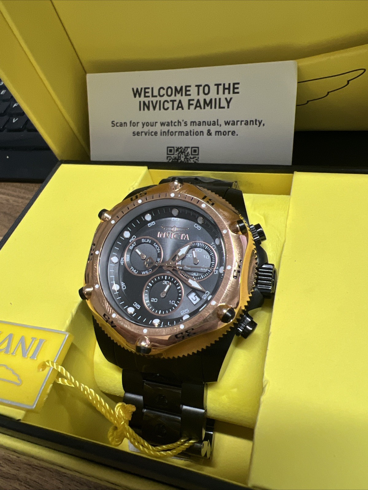 Invicta Men’s Watch 31613 Pro Diver Quartz Black Steel Rose Gold Bezel 51mm NWT