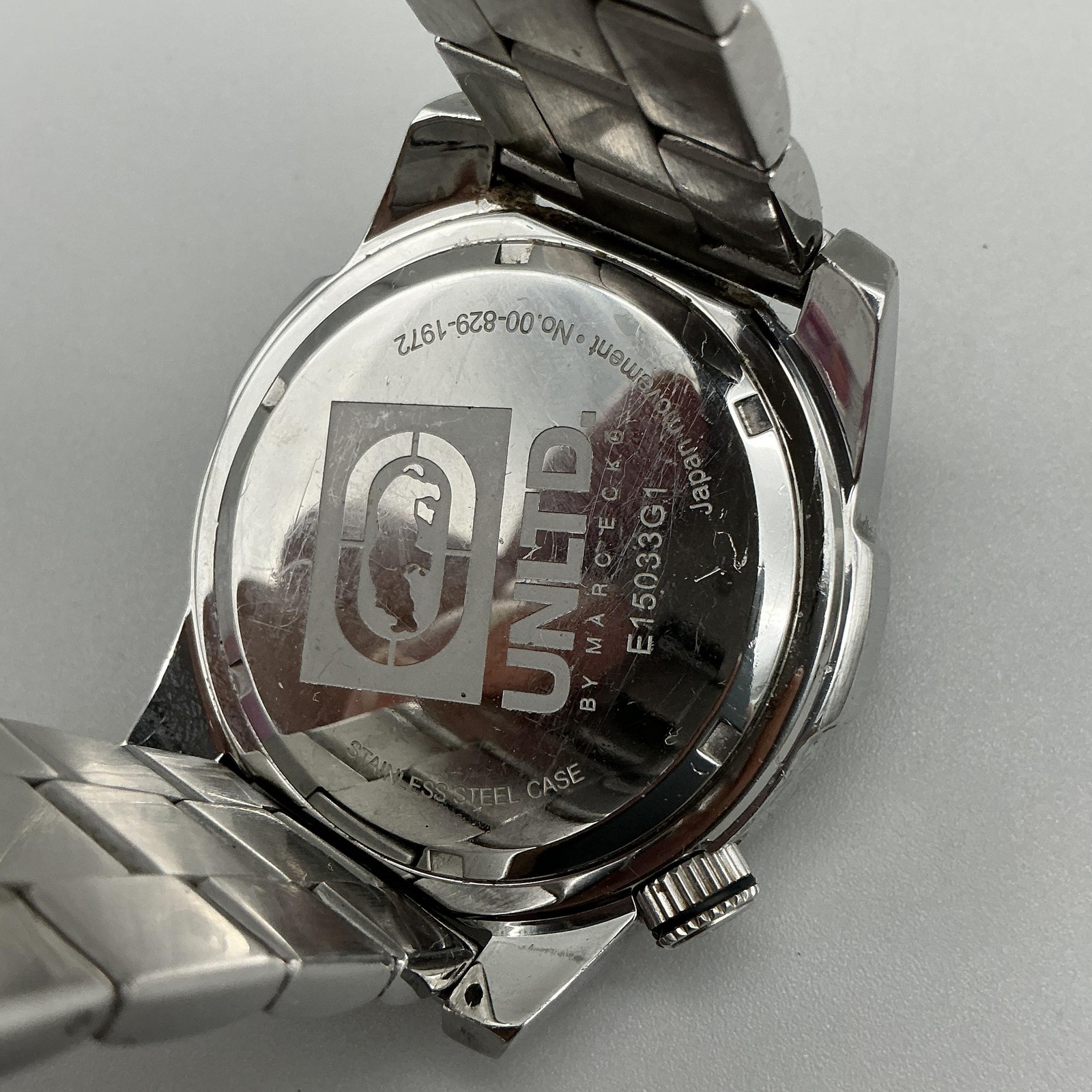 UNLTD. By Marc Ecko E-15033G1 Mens Watch 46mm Black Dial Steel Bracelet 8″