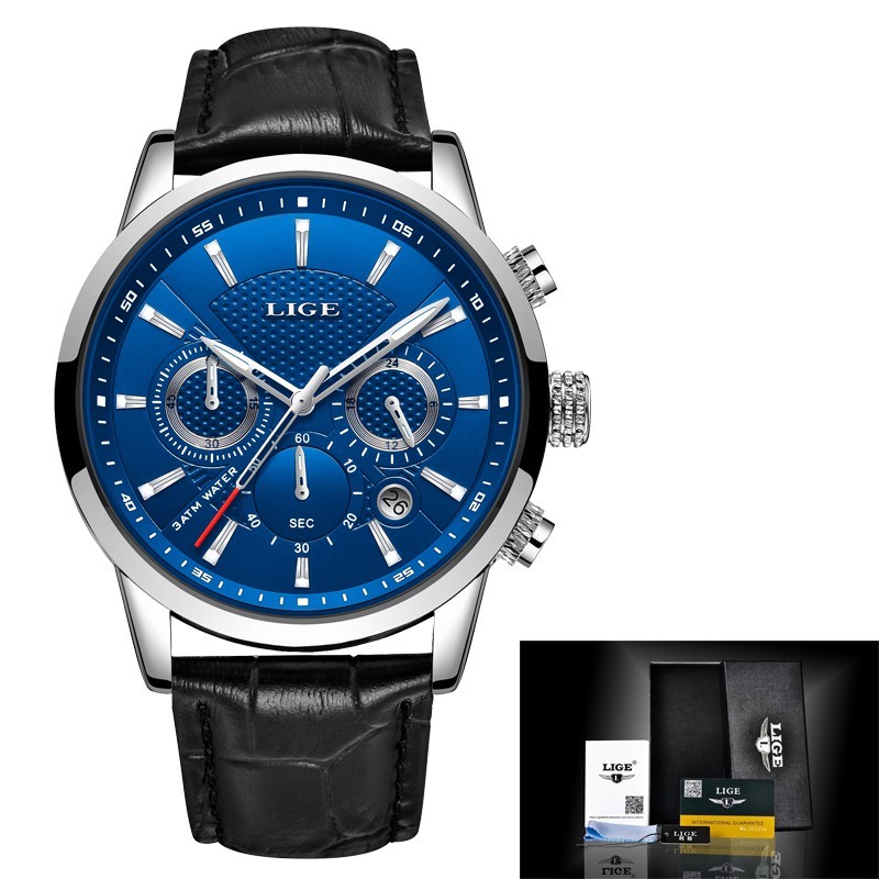 Luxury Men Watch Quartz Luminous Date Chronograph 3ATM Waterproof Man Wristwatch