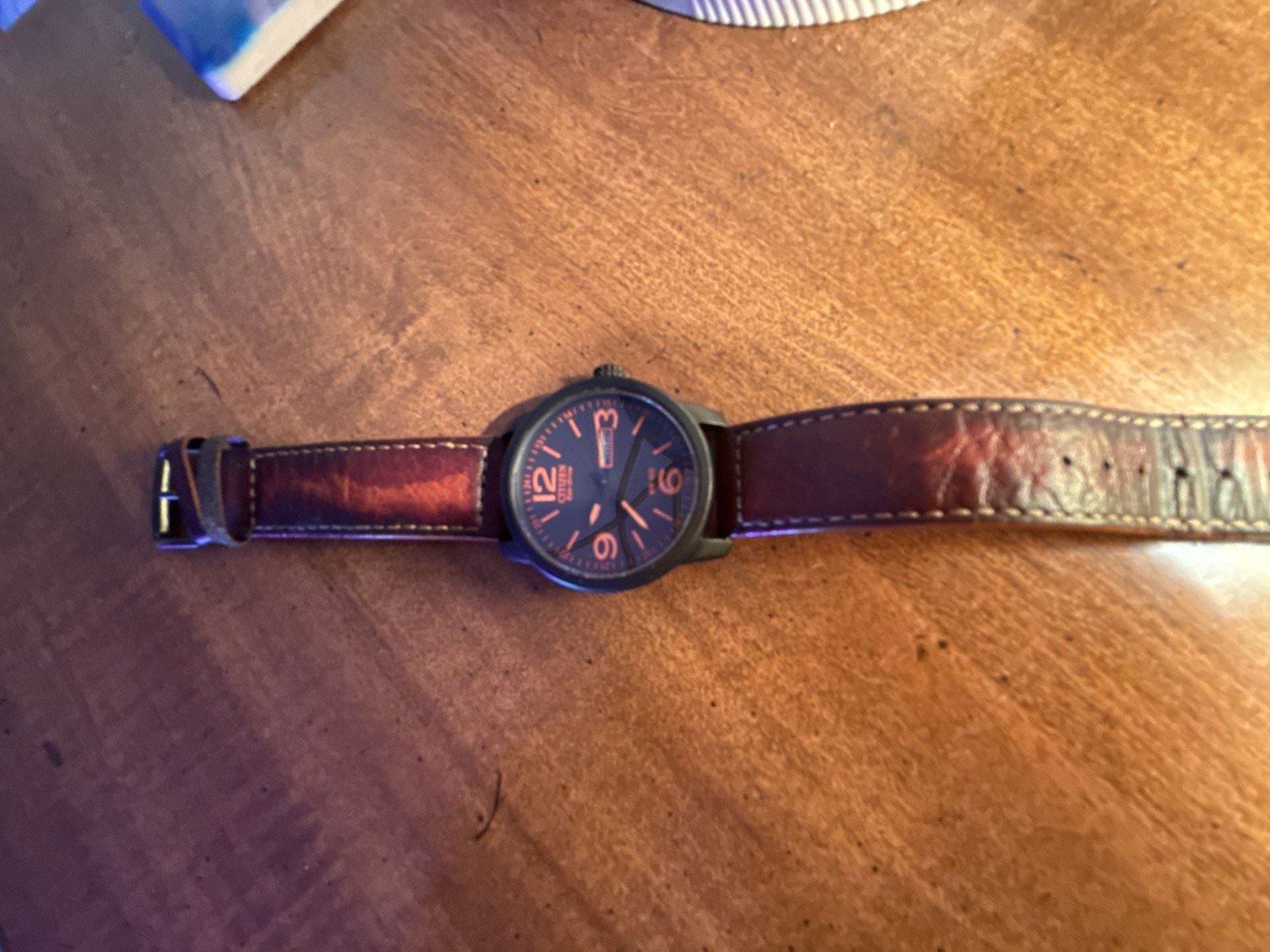 Citizen Eco-Drive Chandler Field Watch BM8476-07EE Black Case with Brown Leather