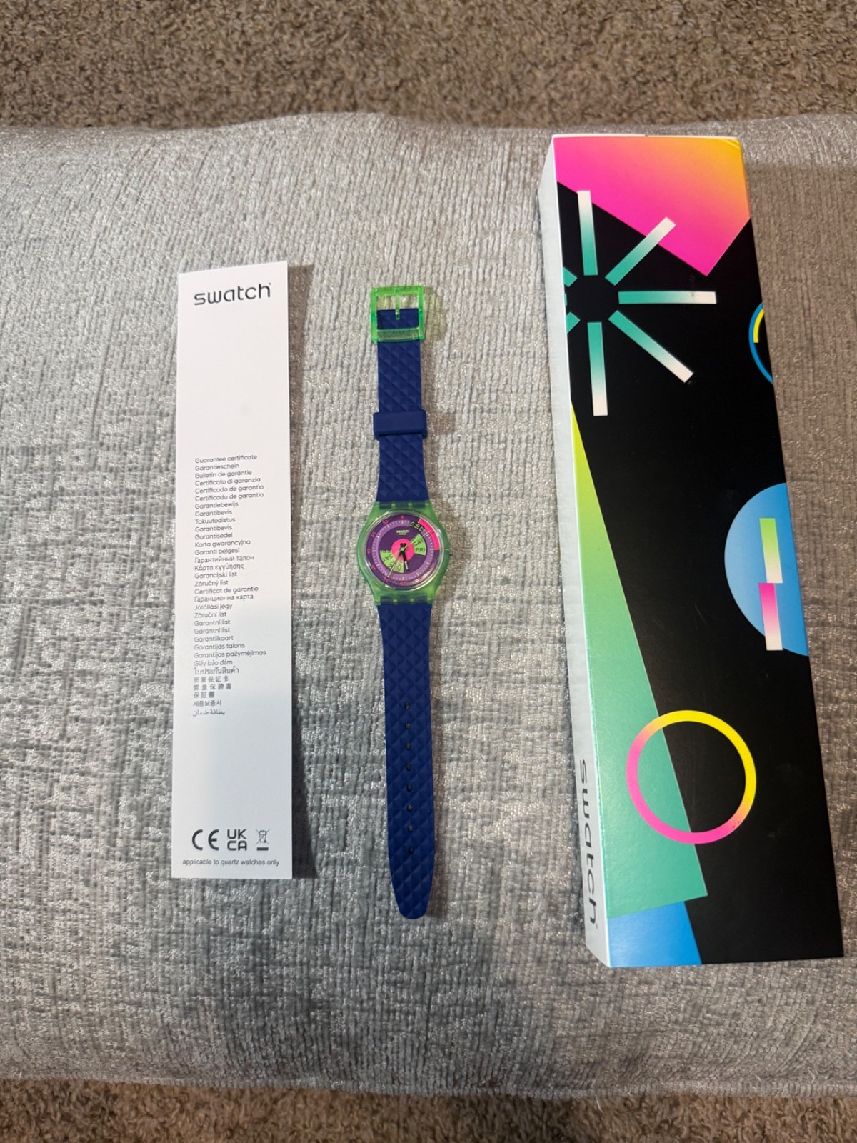 Swatch Neon Skychart Quartz Purple Dial Unisex Watch SO28G704