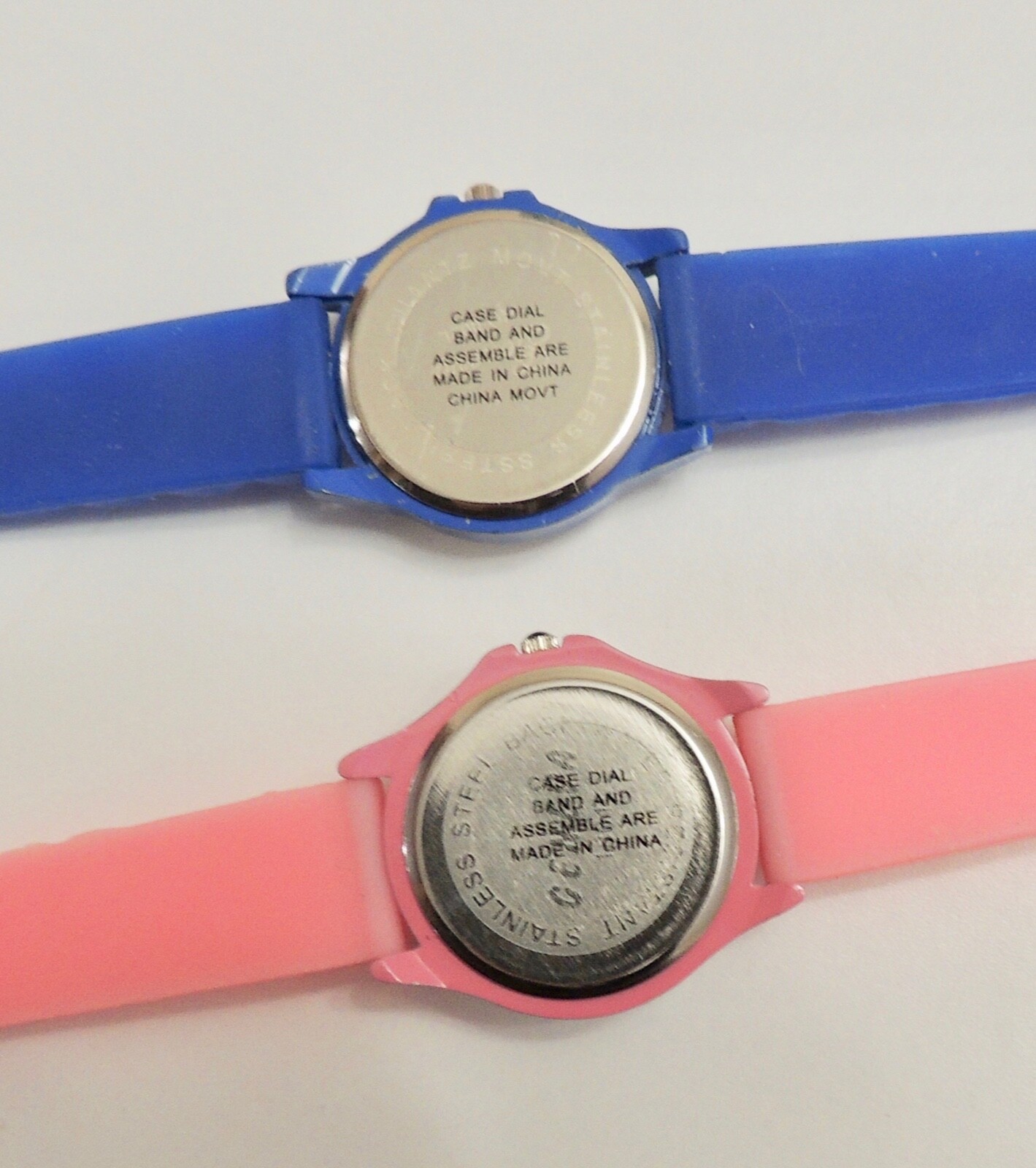 Lot of 2 kid/teen Geneva, rhinestone watches with silicone jelly bands