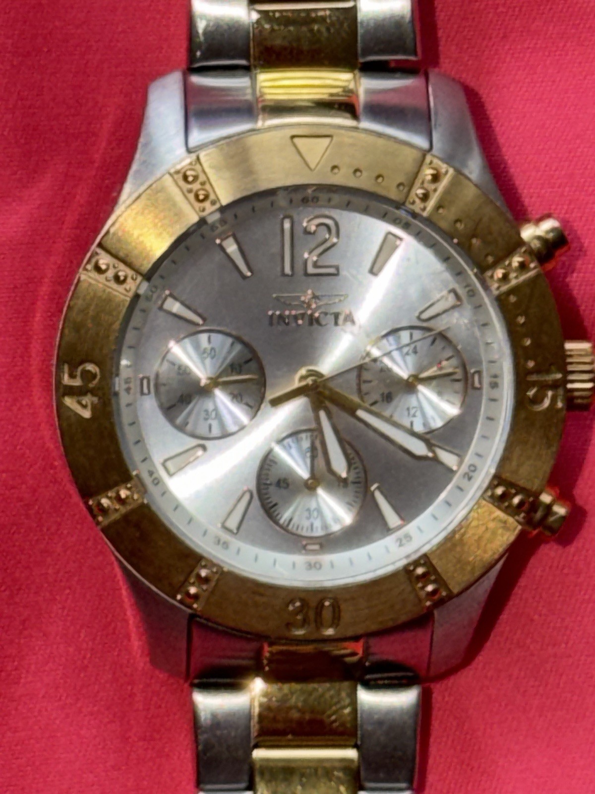 Invicta Angel Chronograph Quartz Watch Stainless Steel & Crystal #22305