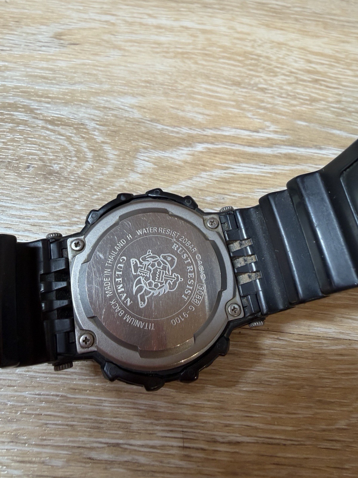 Casio G-Shock Gulfman Tough Digital Watch Titanium Back G 9100 [3088]