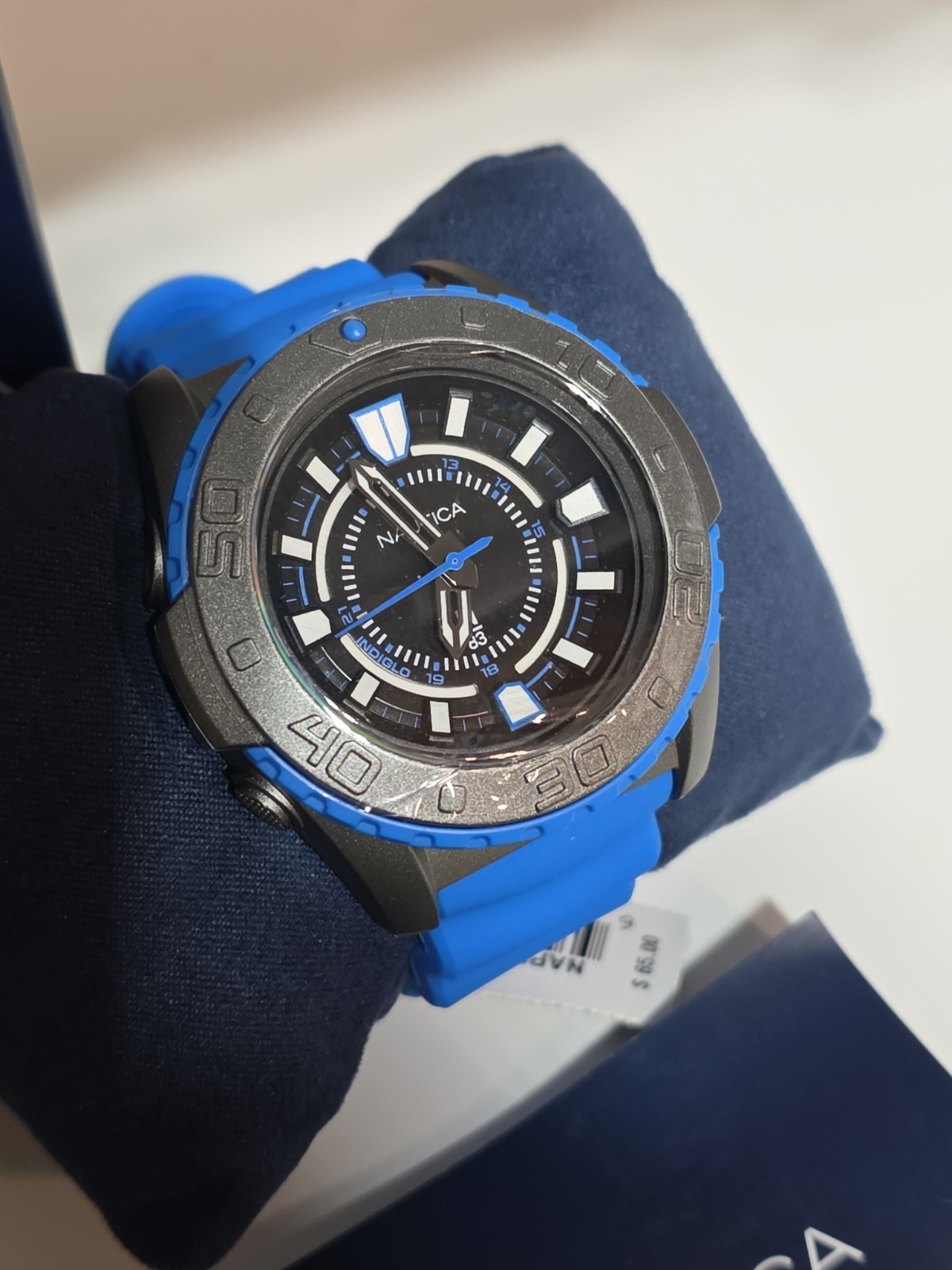 Nautica Coronado Bay Watch NAPCNS217 Blue Silicone, Gray And Black Dial