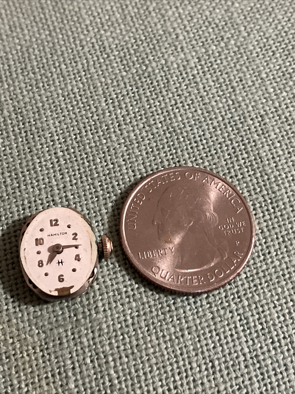 VTG Small HAMILTON Watch Face Only 22 Jewels AS IS