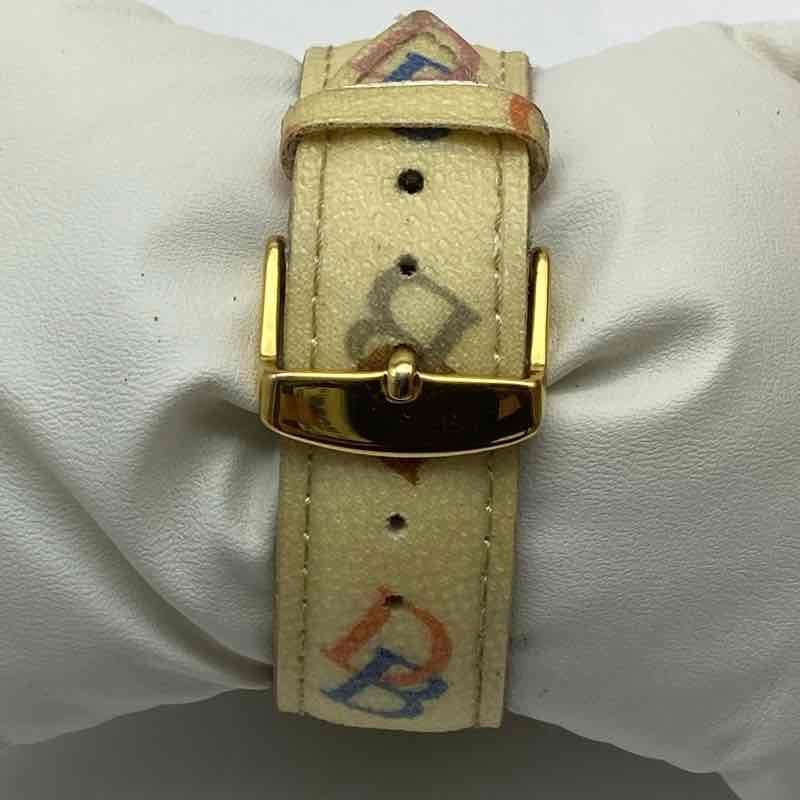 Dooney & Bourke Women’s Watch Gold Tone Crystal Bezel Heart Dial DB Logo Strap
