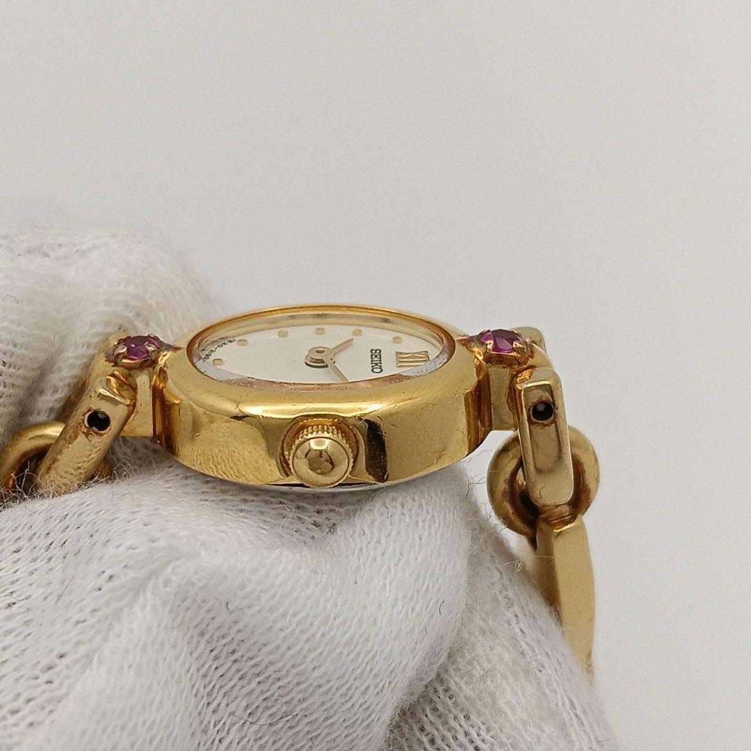 [New battery/operation] SEIKO 2P Ruby Breath Watch Gold Watch