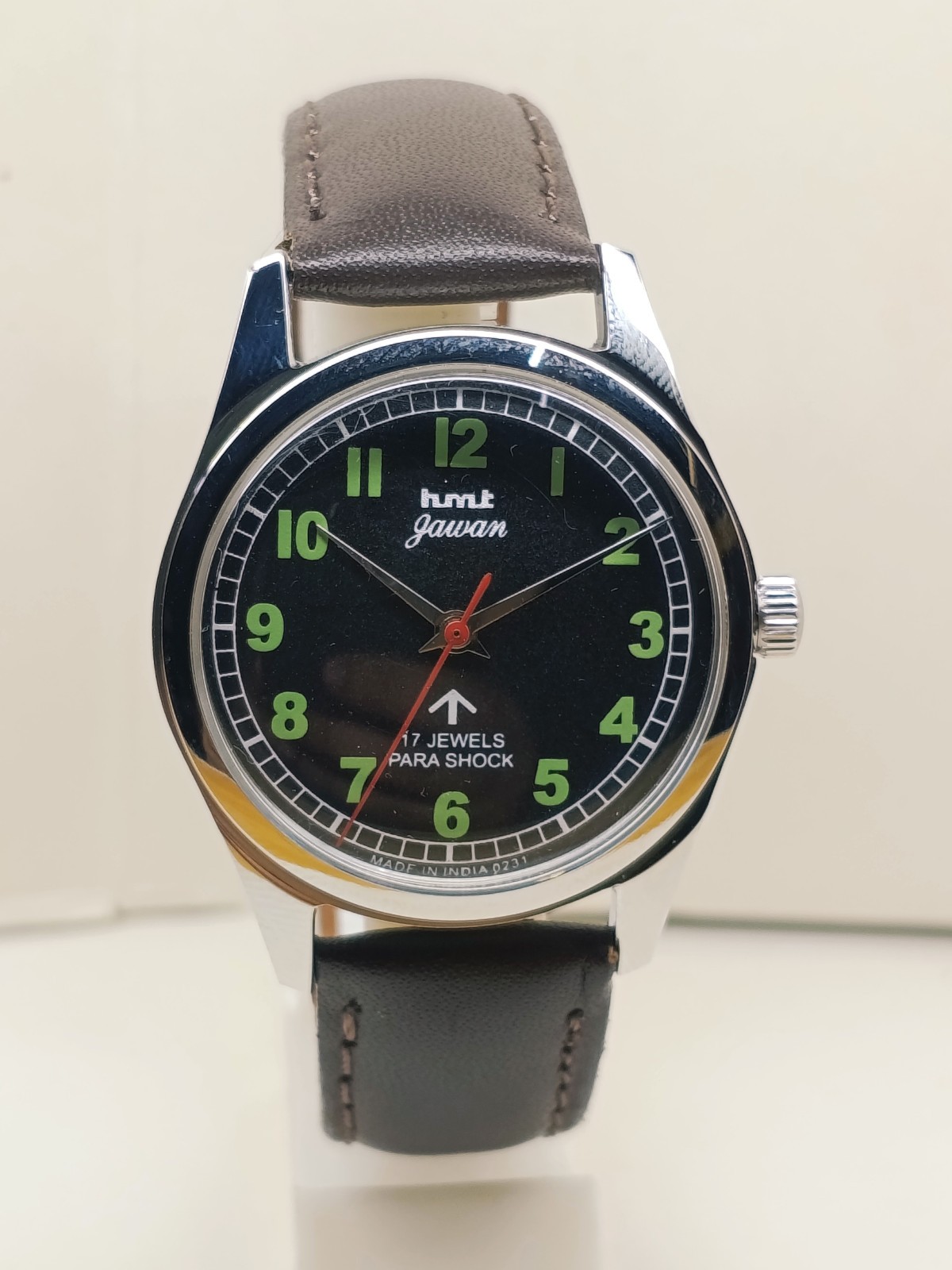 HAND WINDING VINTAGE HMT JAWAN BLACK DIAL MECHANICAL WATCH FOR MENS