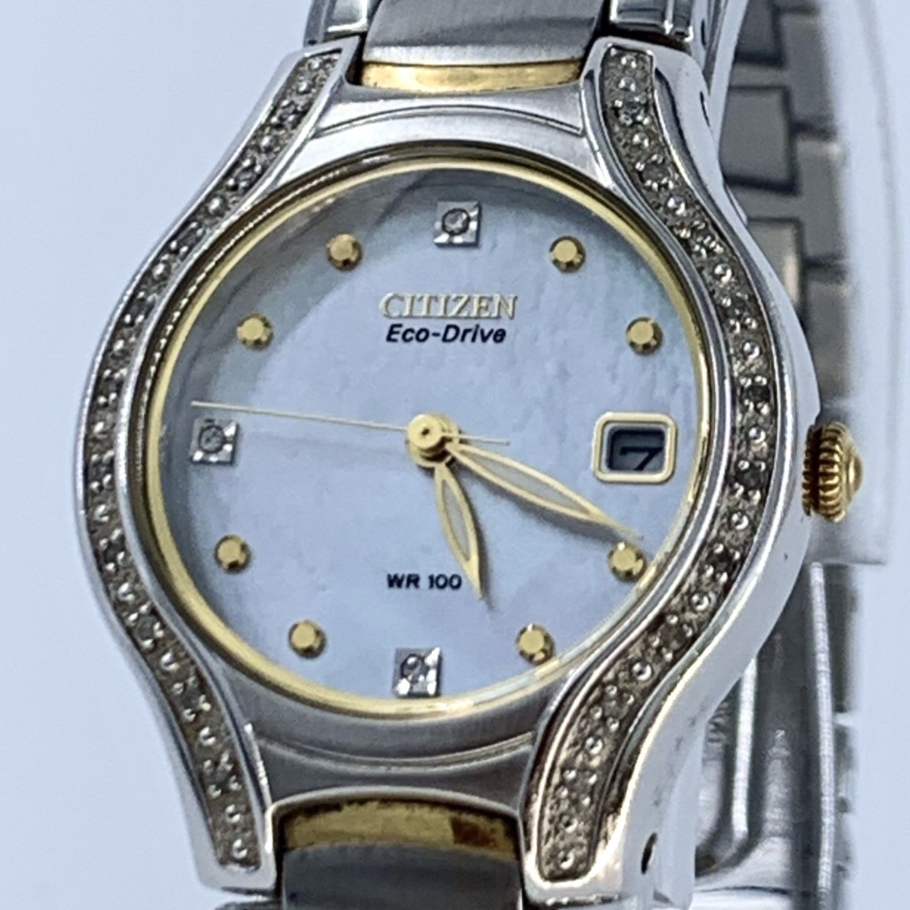 CITIZEN Eco-Drive E013-S075025 Solar Quartz Shell Dial 3P Diamond Wristｗatch