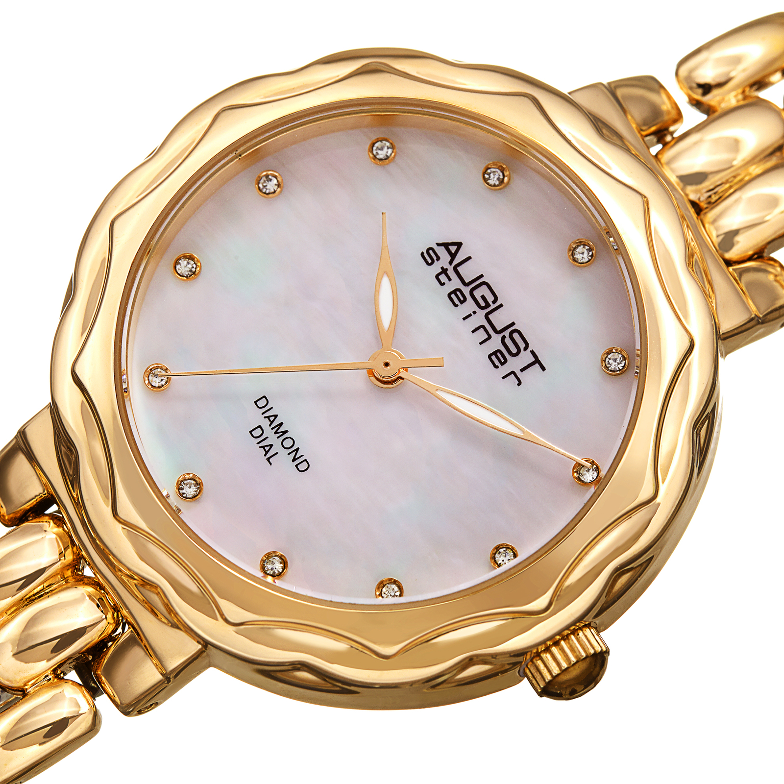 Women’s August Steiner AS8248YG Quartz Diamond Marker Gold Tone Bracelet Watch